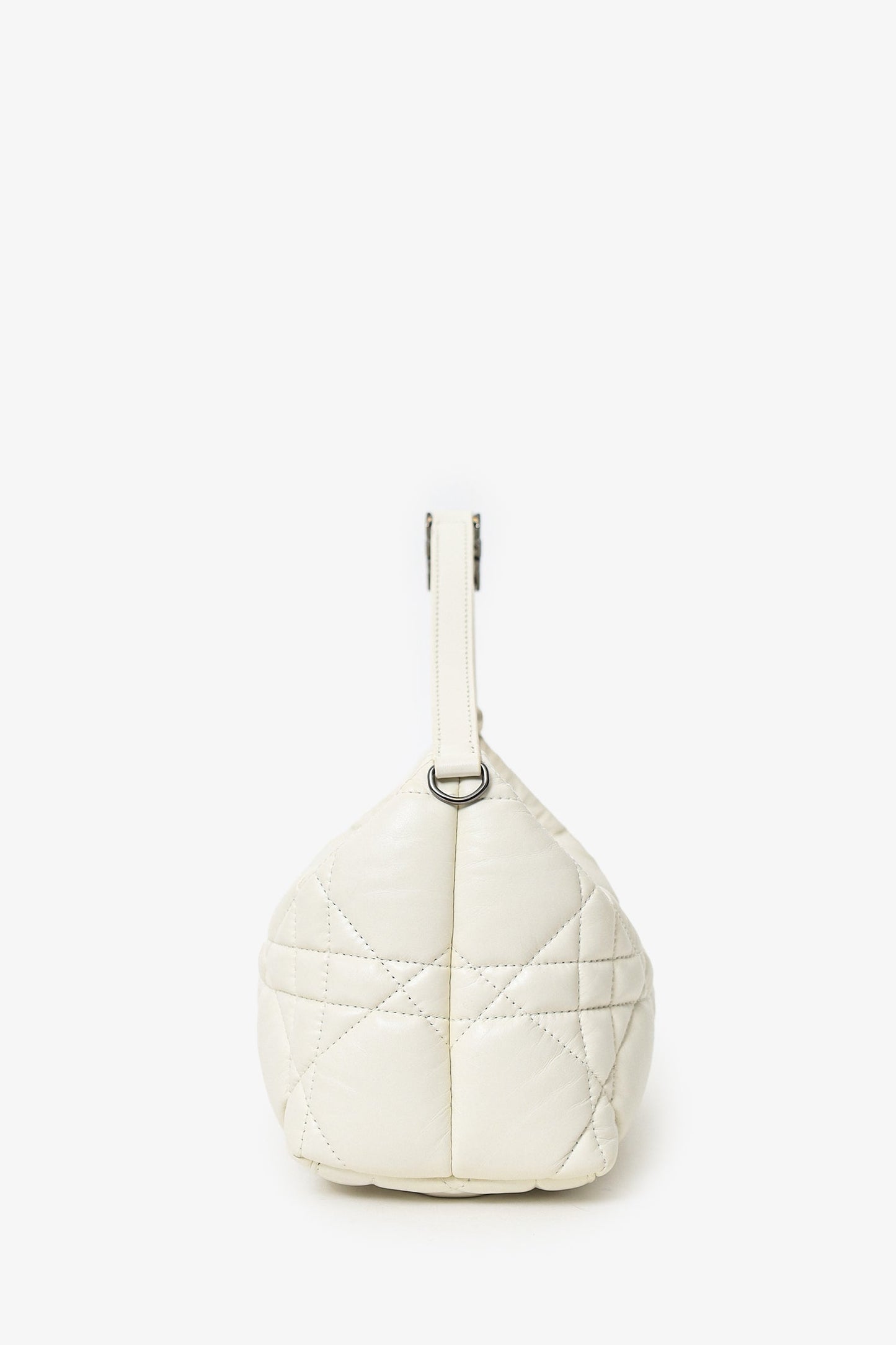 Christian Dior 2022 White Calfskin Macrocannage Medium Diortravel Nomad Pouch