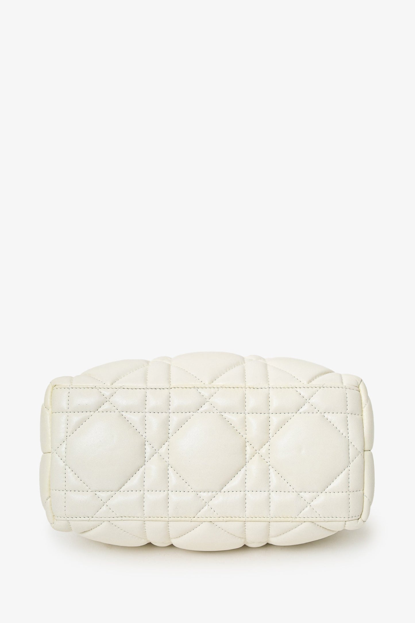 Christian Dior 2022 White Calfskin Macrocannage Medium Diortravel Nomad Pouch