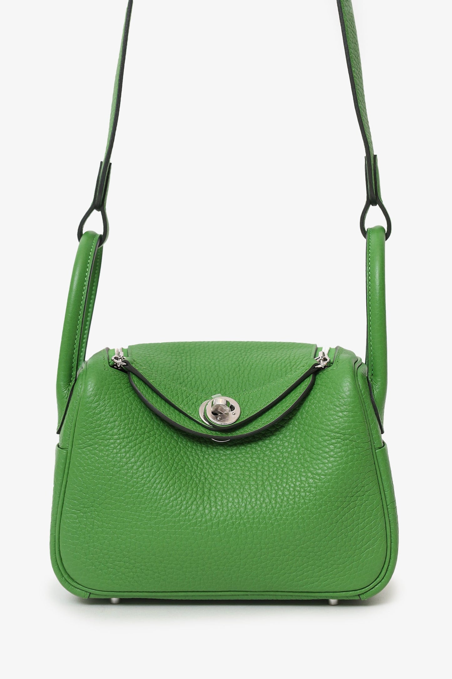 Hermès 2024 A9 Vert Yucca Clemence Mini Lindy 20