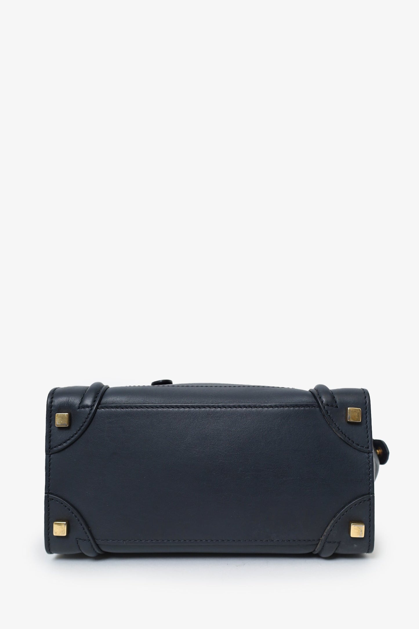 Celine Navy Leather Micro Luggage Tote