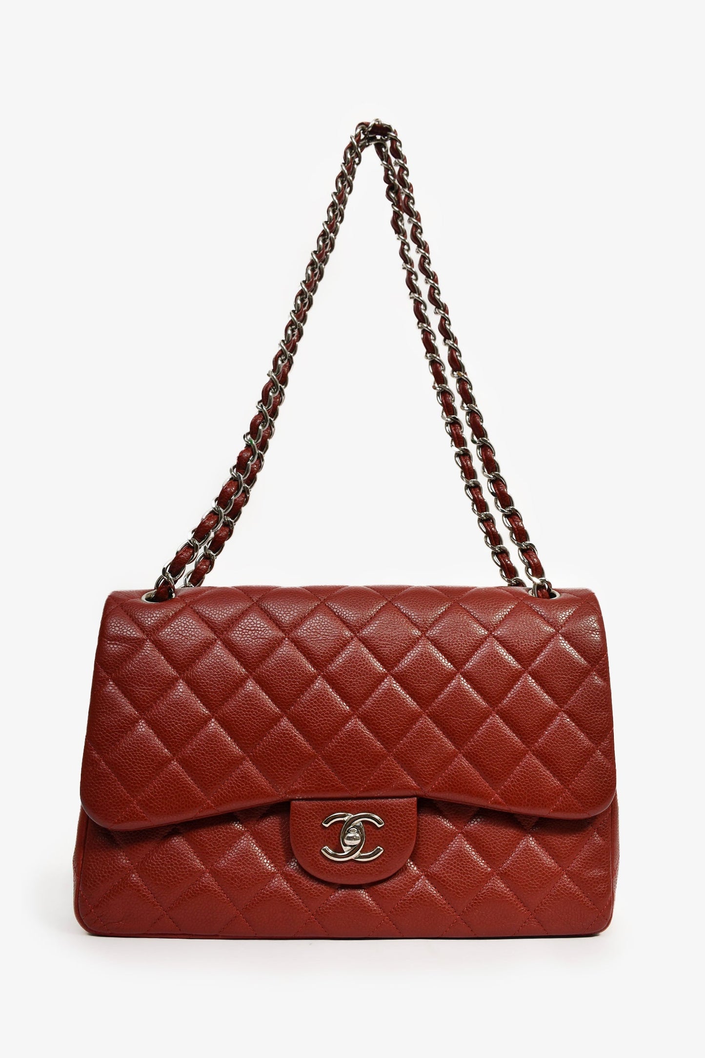 Chanel™ 2013-14 Burgundy Caviar Leather Medium Classic Double Flap Bag