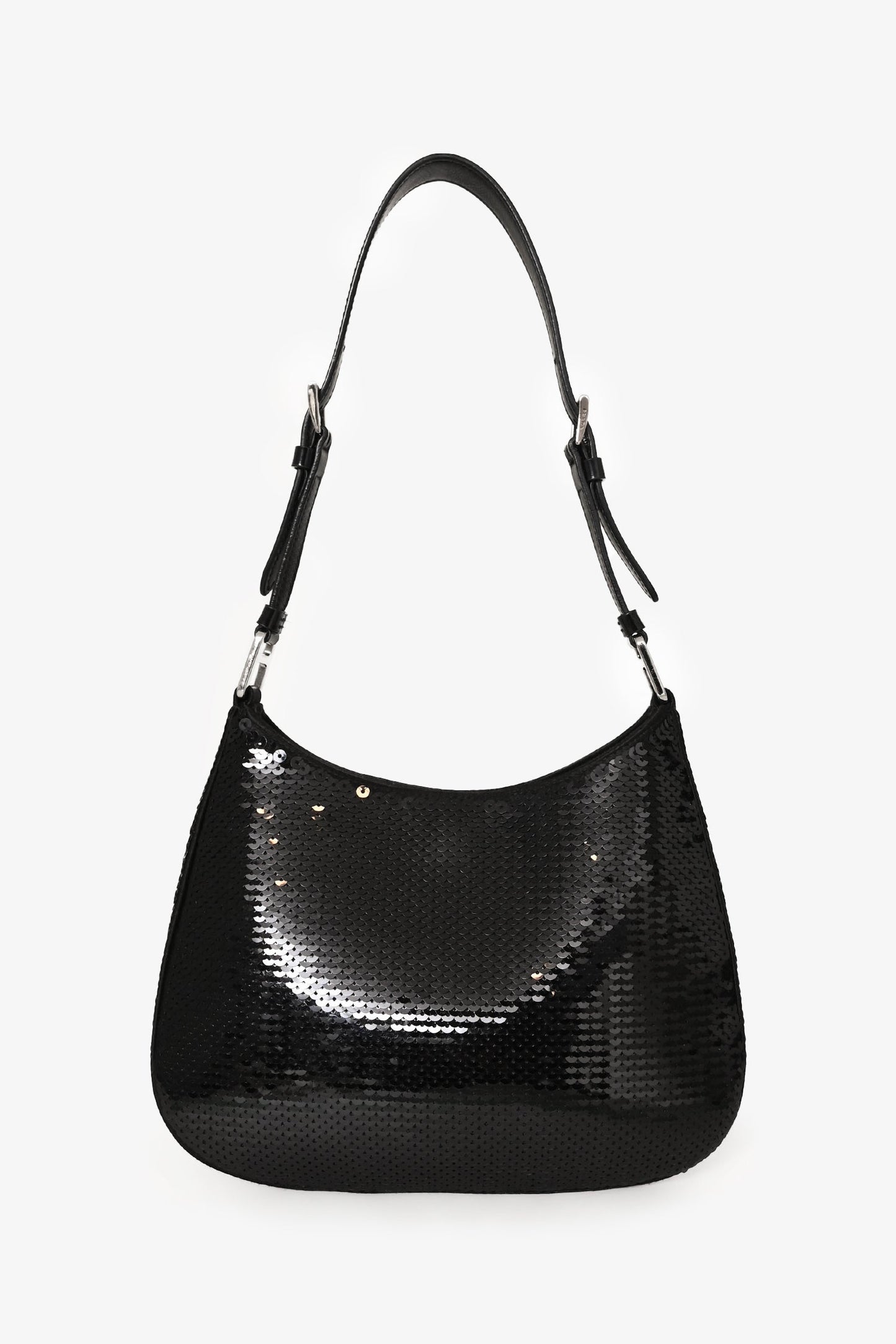 Prada Black/White Sequin 'Cleo' Small Shoulder Bag