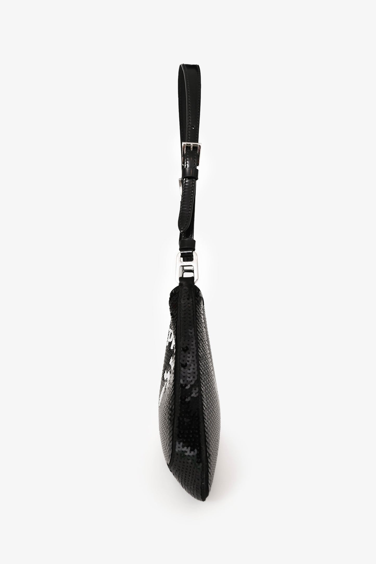 Prada Black/White Sequin 'Cleo' Small Shoulder Bag