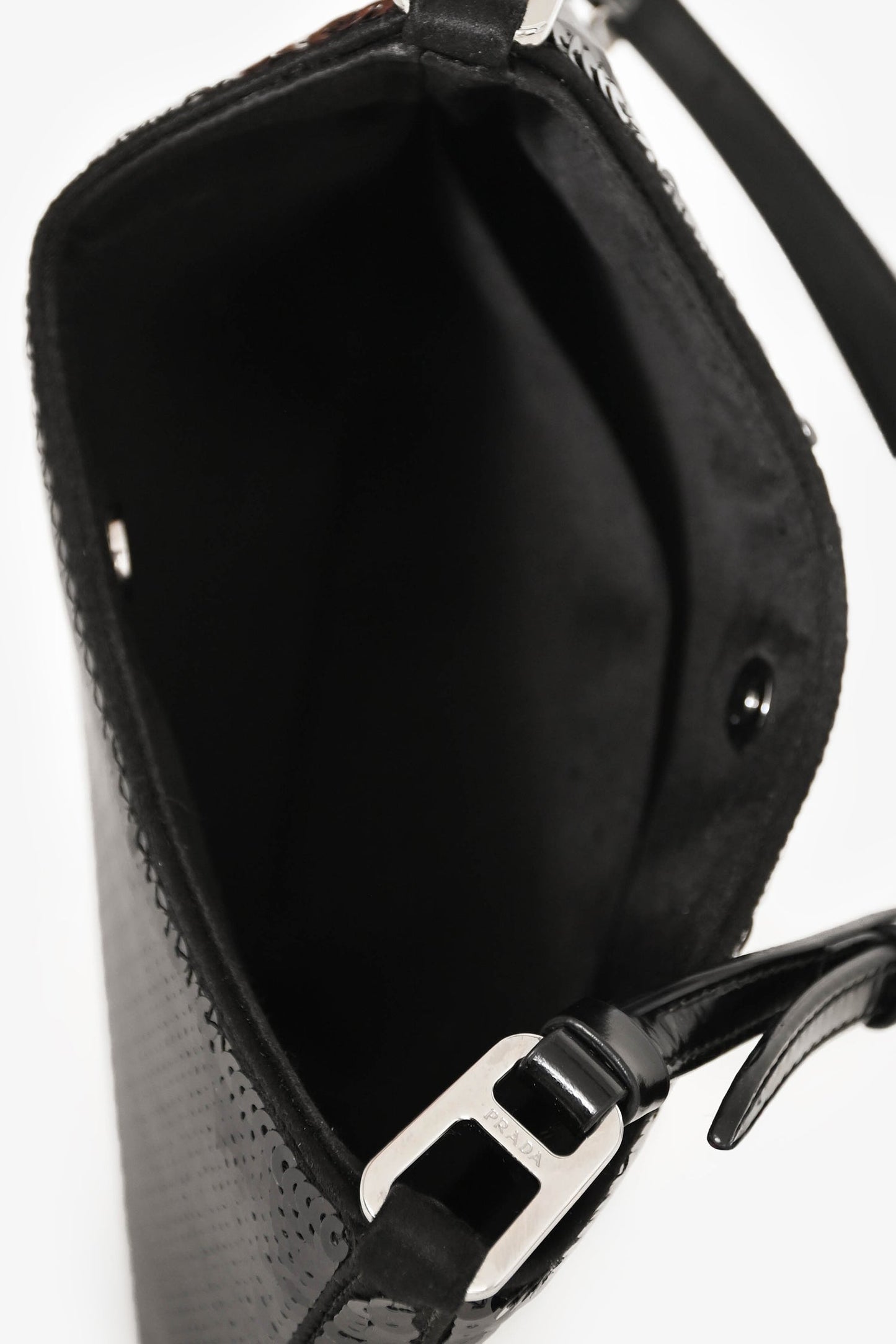 Prada Black/White Sequin 'Cleo' Small Shoulder Bag