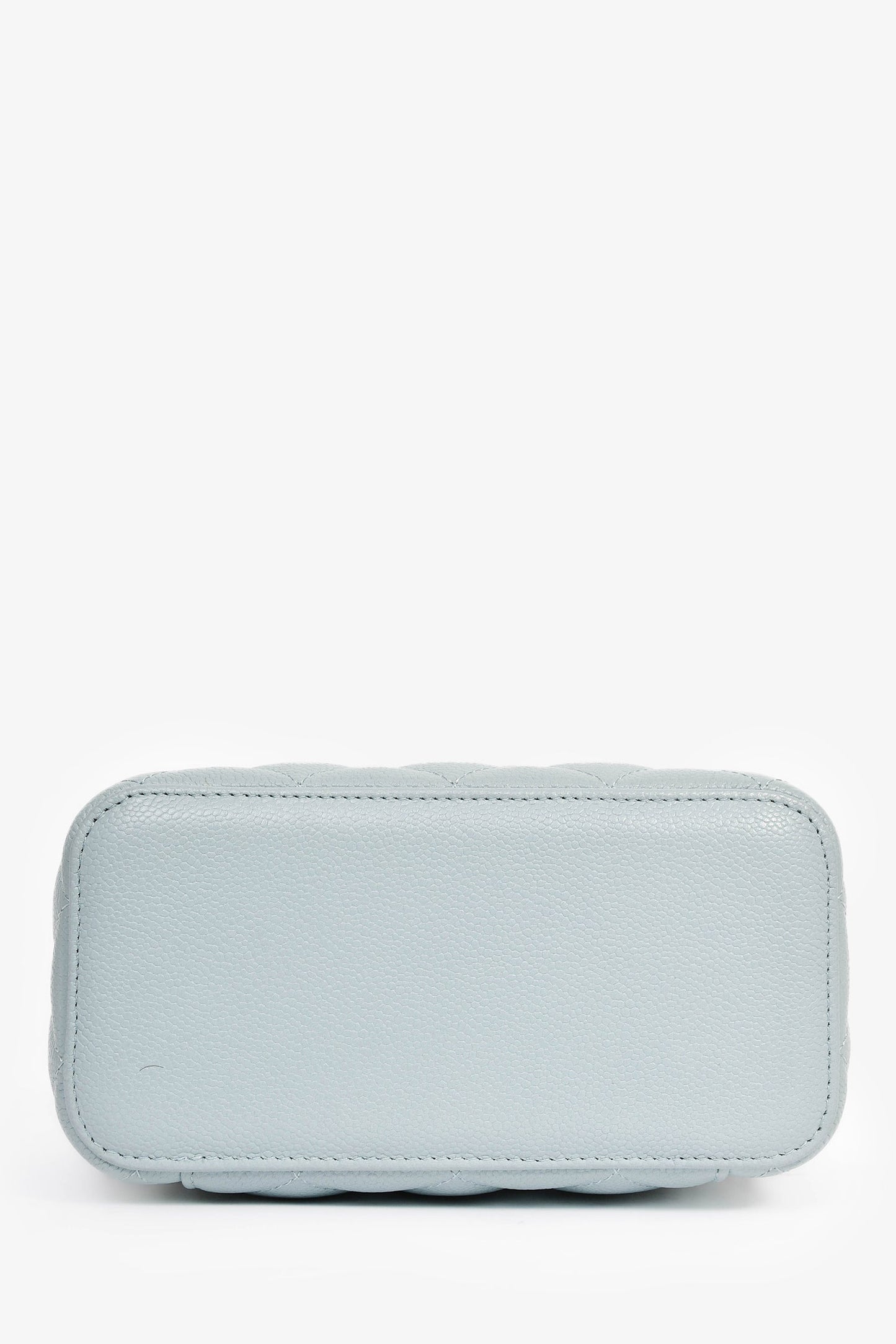 Chanel™ 2021 Blue Caviar Leather Quilted CC Vanity Top Handle Bag