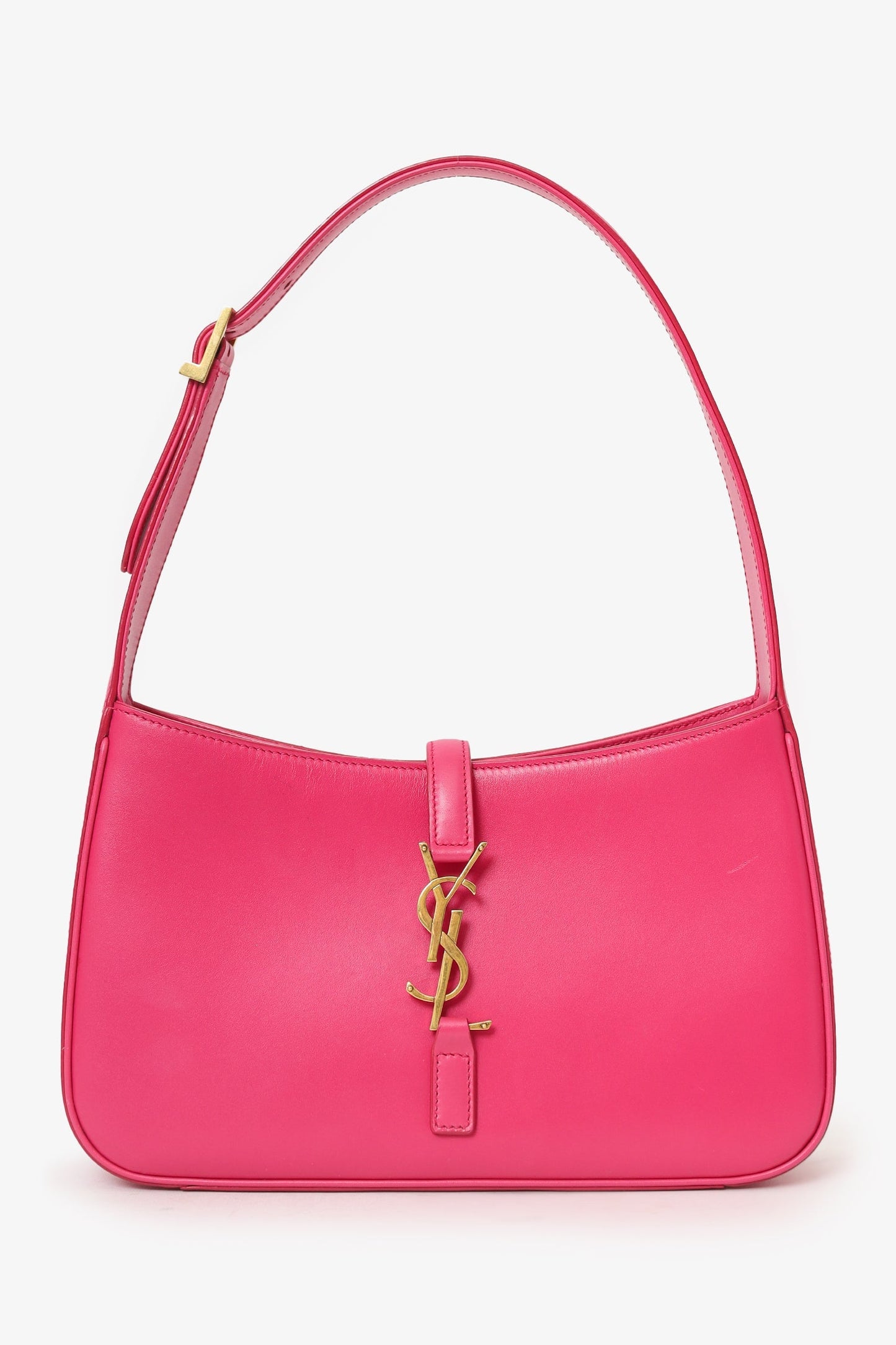 Saint Laurent Hot Pink Leather 'Le 5 à 7' Shoulder Bag