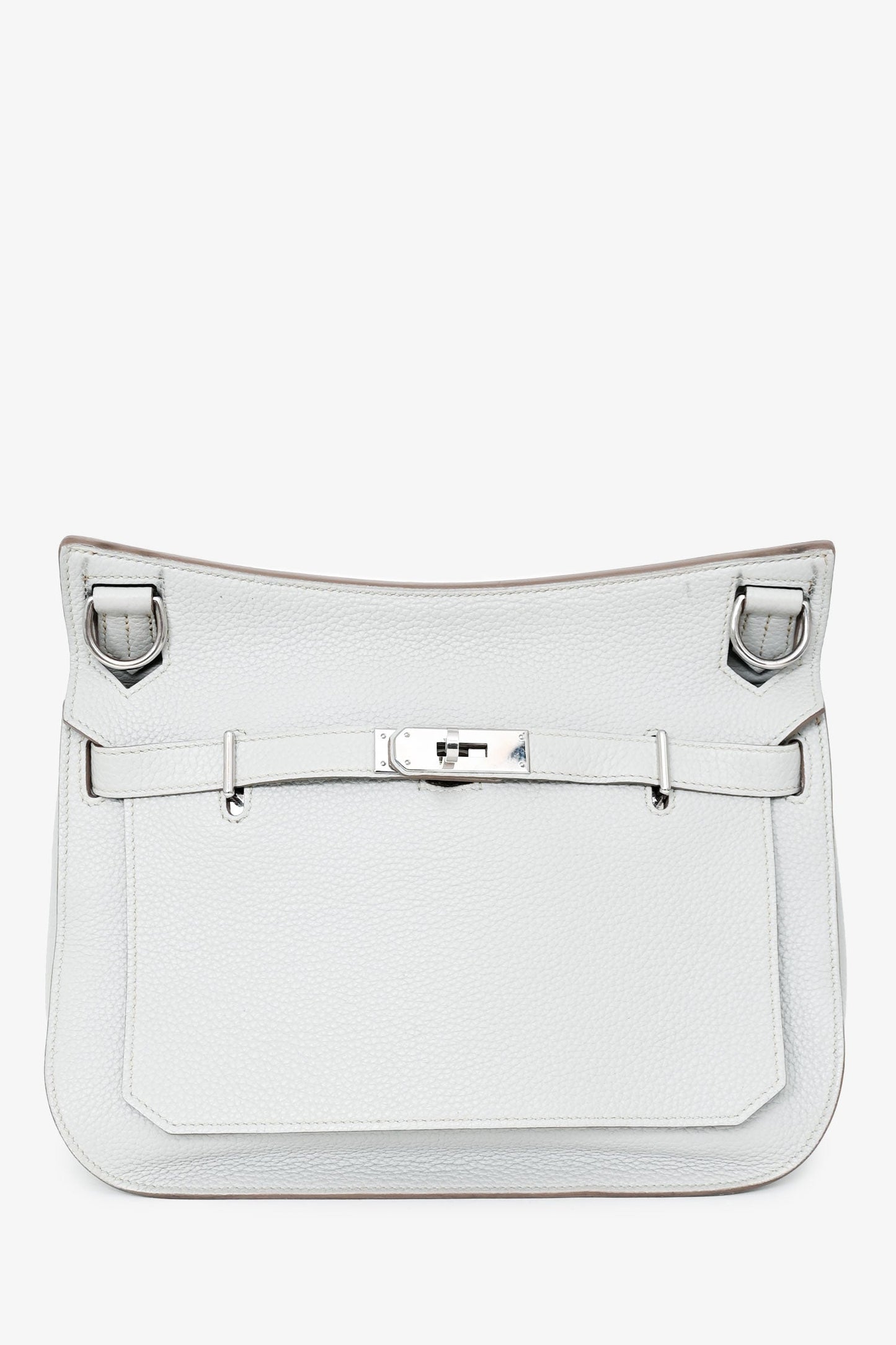 Hermes Light Grey Clemence Leather Jypsiere 28