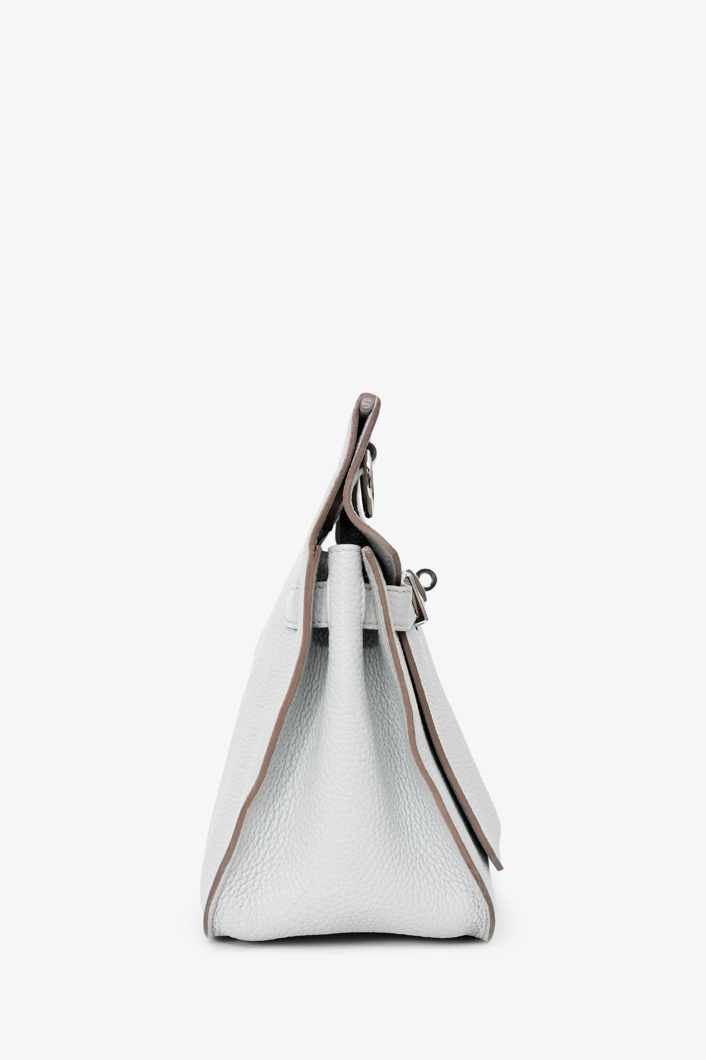 Hermes Light Grey Clemence Leather Jypsiere 28