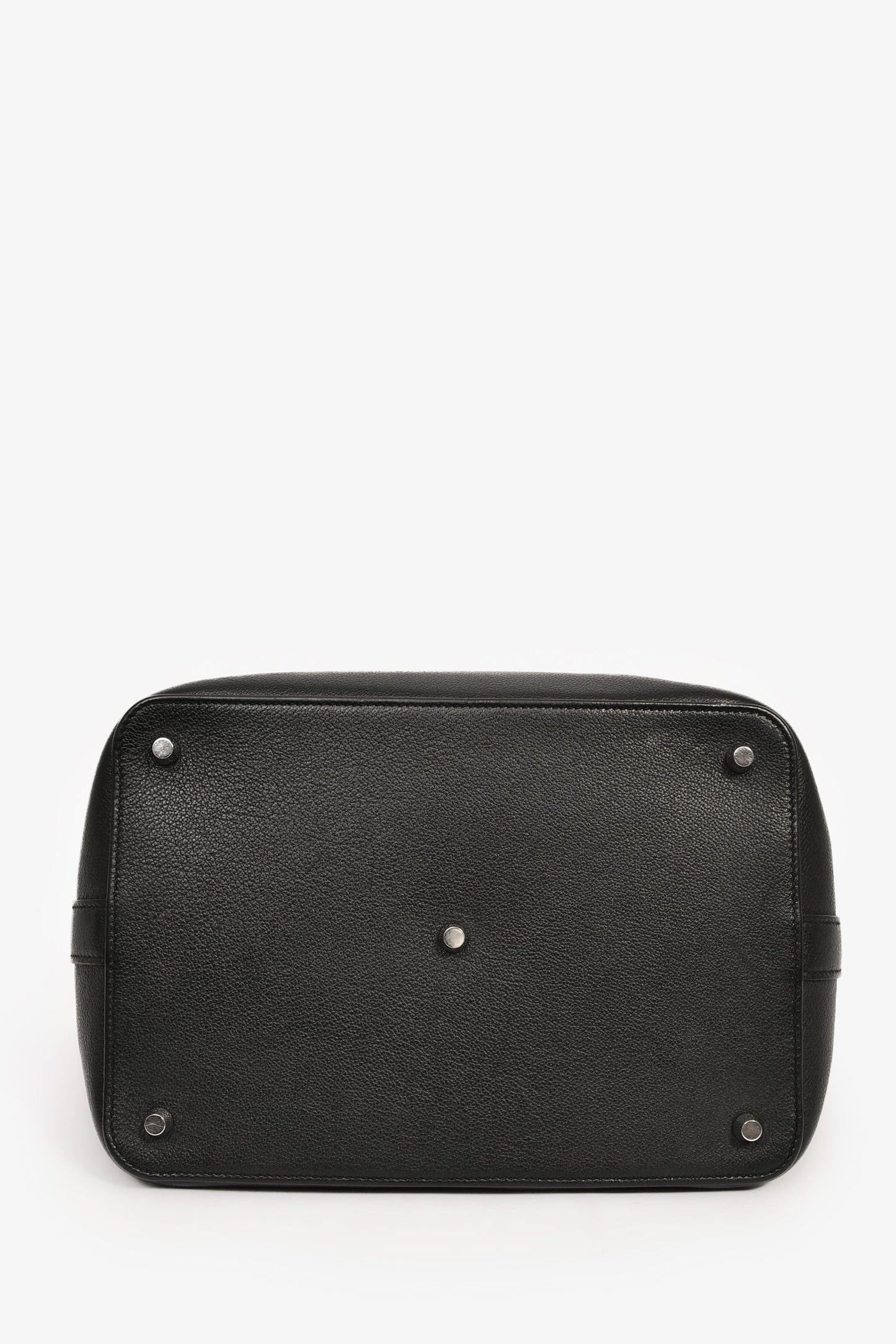 Hermès Black Leather Tool Box 26 Top Handle with Strap