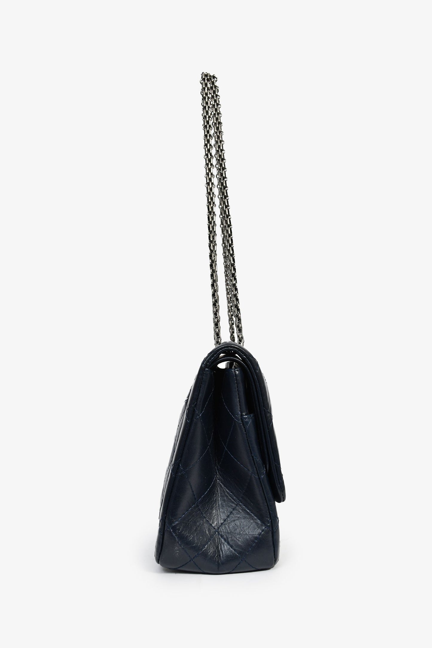 Chanel™ 2011-12 Navy Quilted Lambskin 227 Maxi Reissue Flap Shoulder Bag