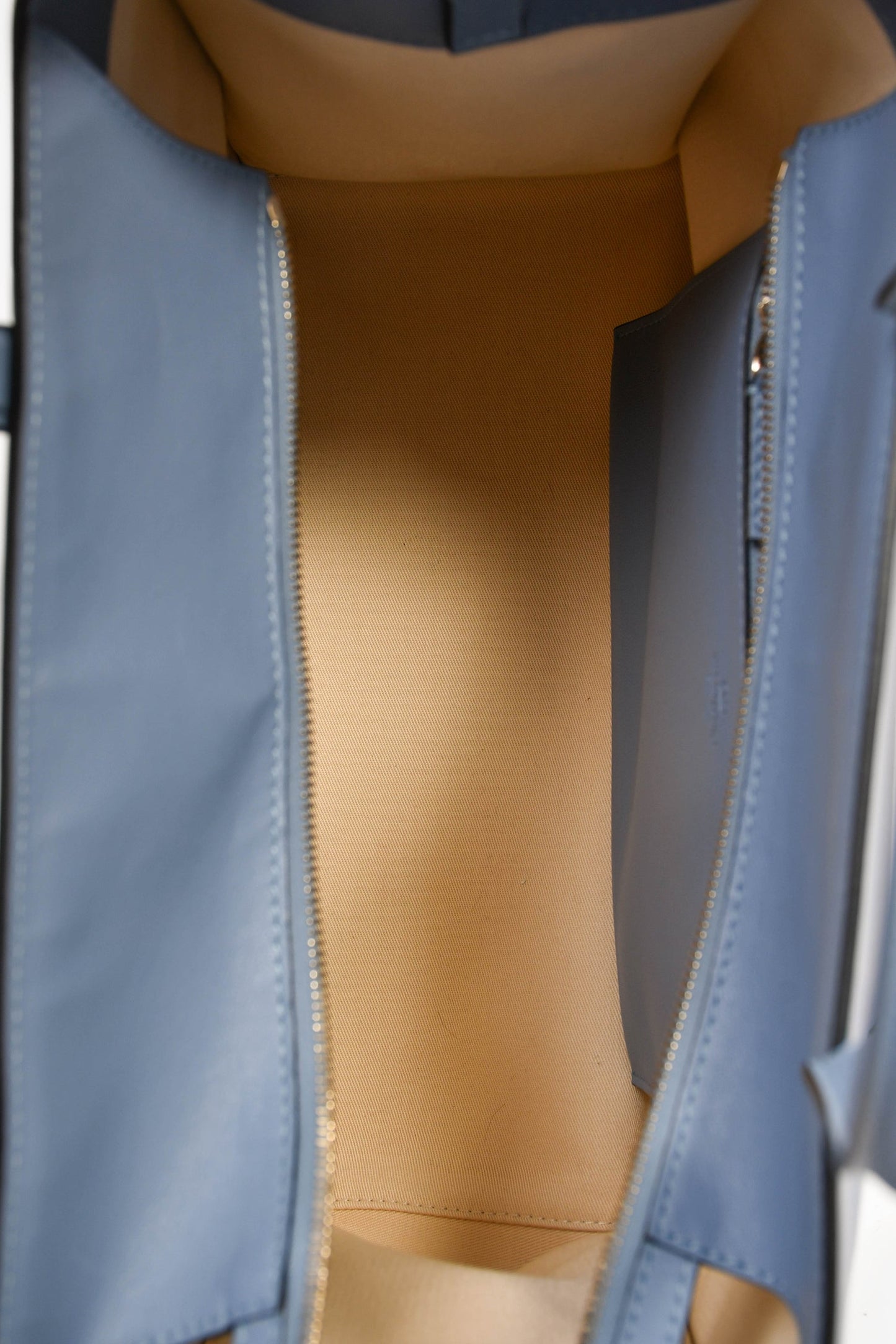Valentino Blue Smooth Leather 'V' Logo Tote