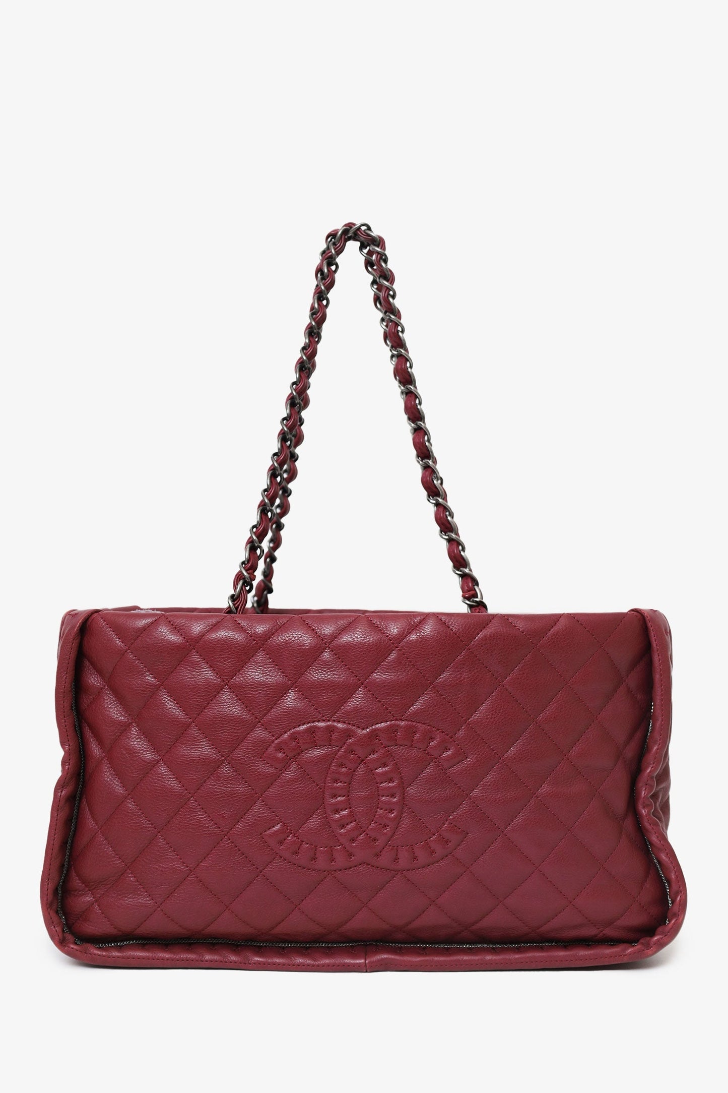 Chanel™ 2011-12 Burgundy Quilted Leather CC Chain Tote