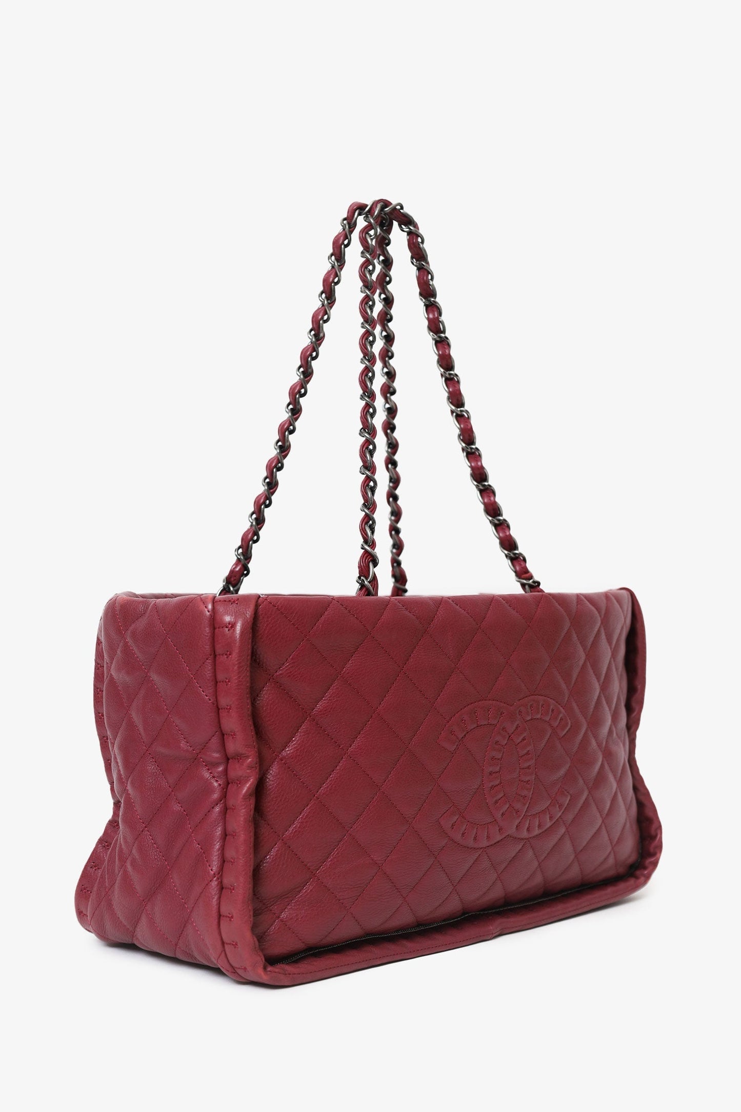 Chanel™ 2011-12 Burgundy Quilted Leather CC Chain Tote