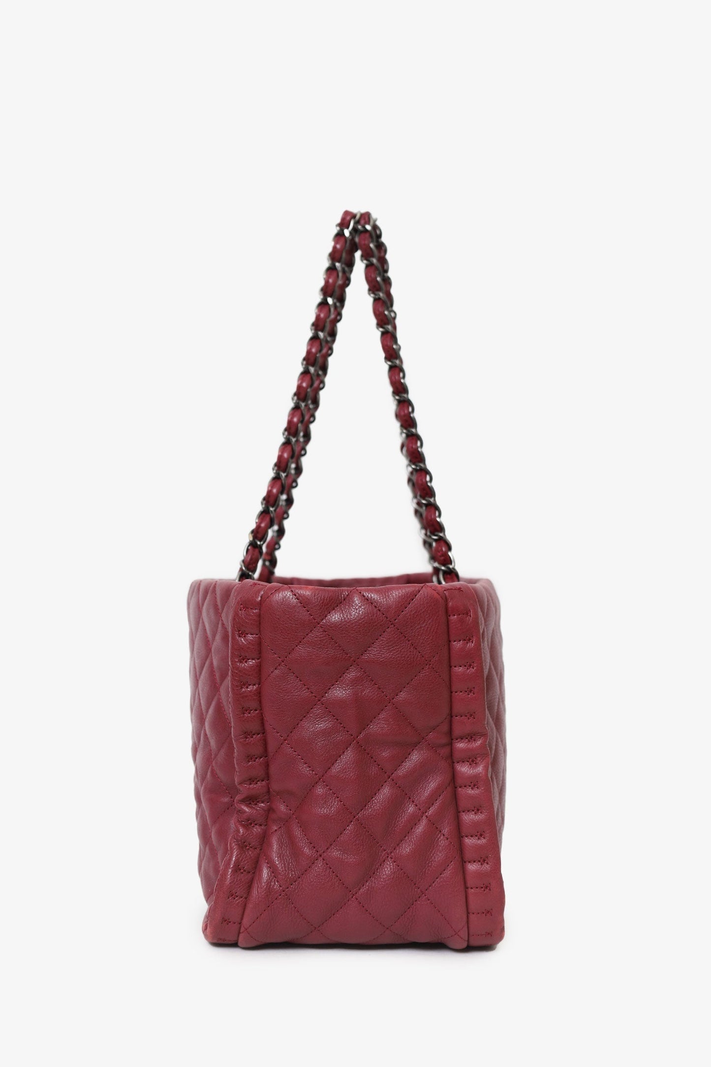 Chanel™ 2011-12 Burgundy Quilted Leather CC Chain Tote