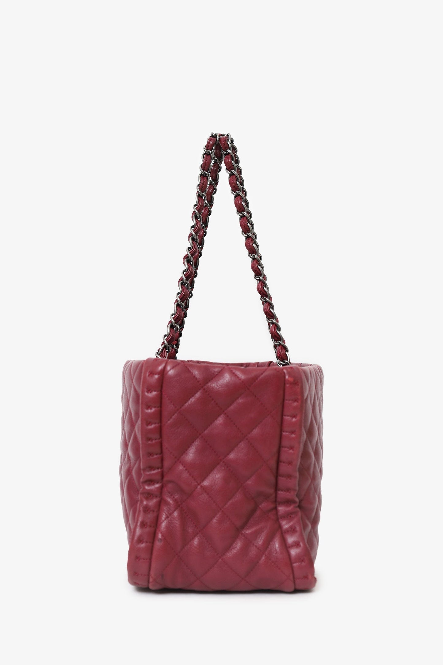 Chanel™ 2011-12 Burgundy Quilted Leather CC Chain Tote
