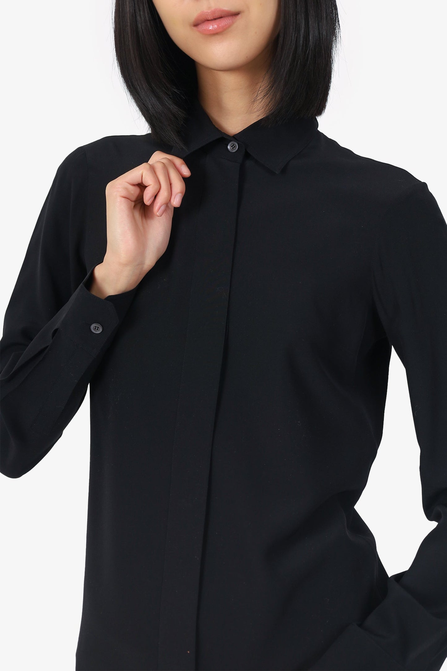 Gucci Black Silk Button Down Blo Size 38