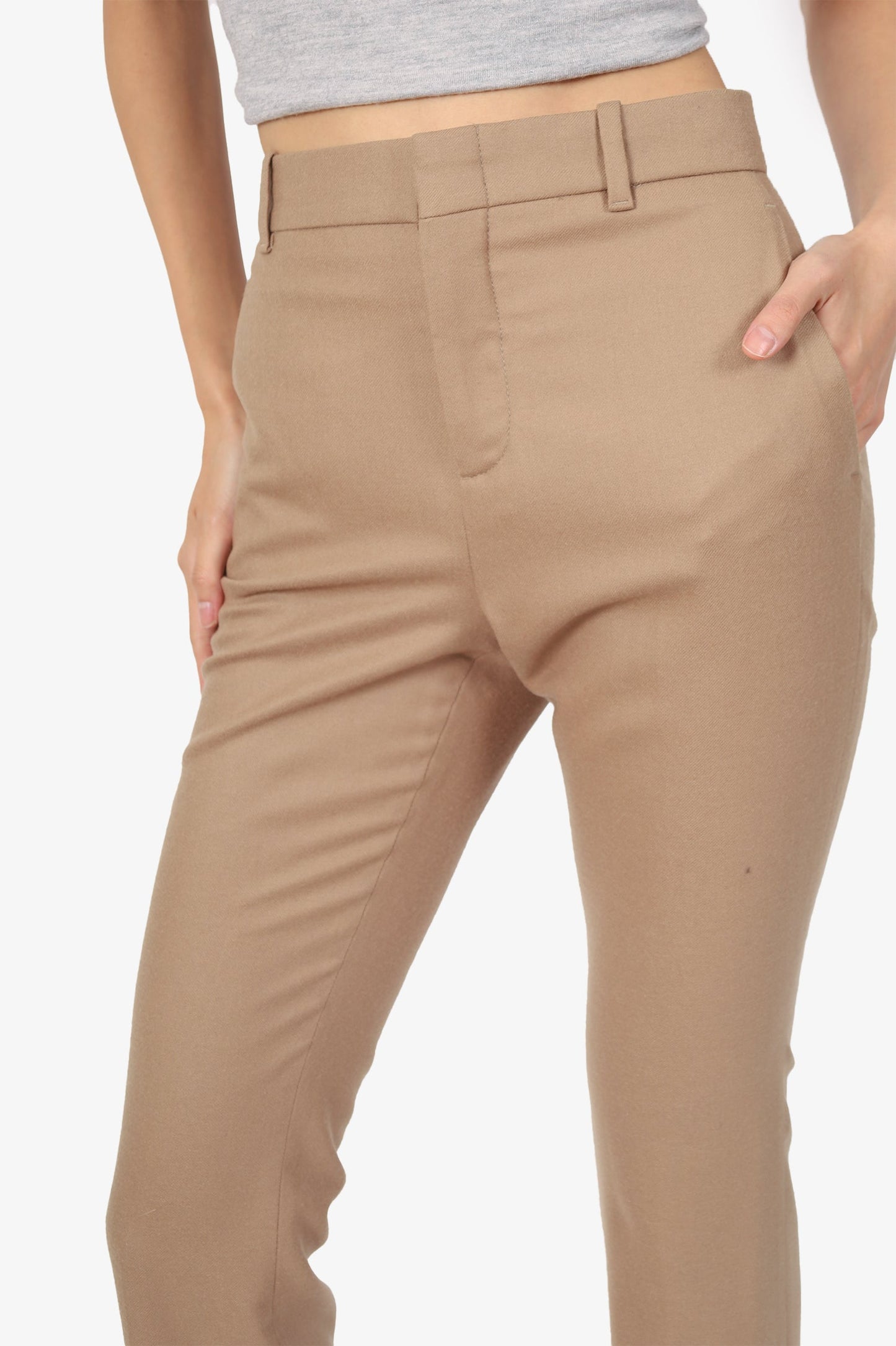 Gucci Beige Wool/Cashmere Straight Leg Trors Size 40