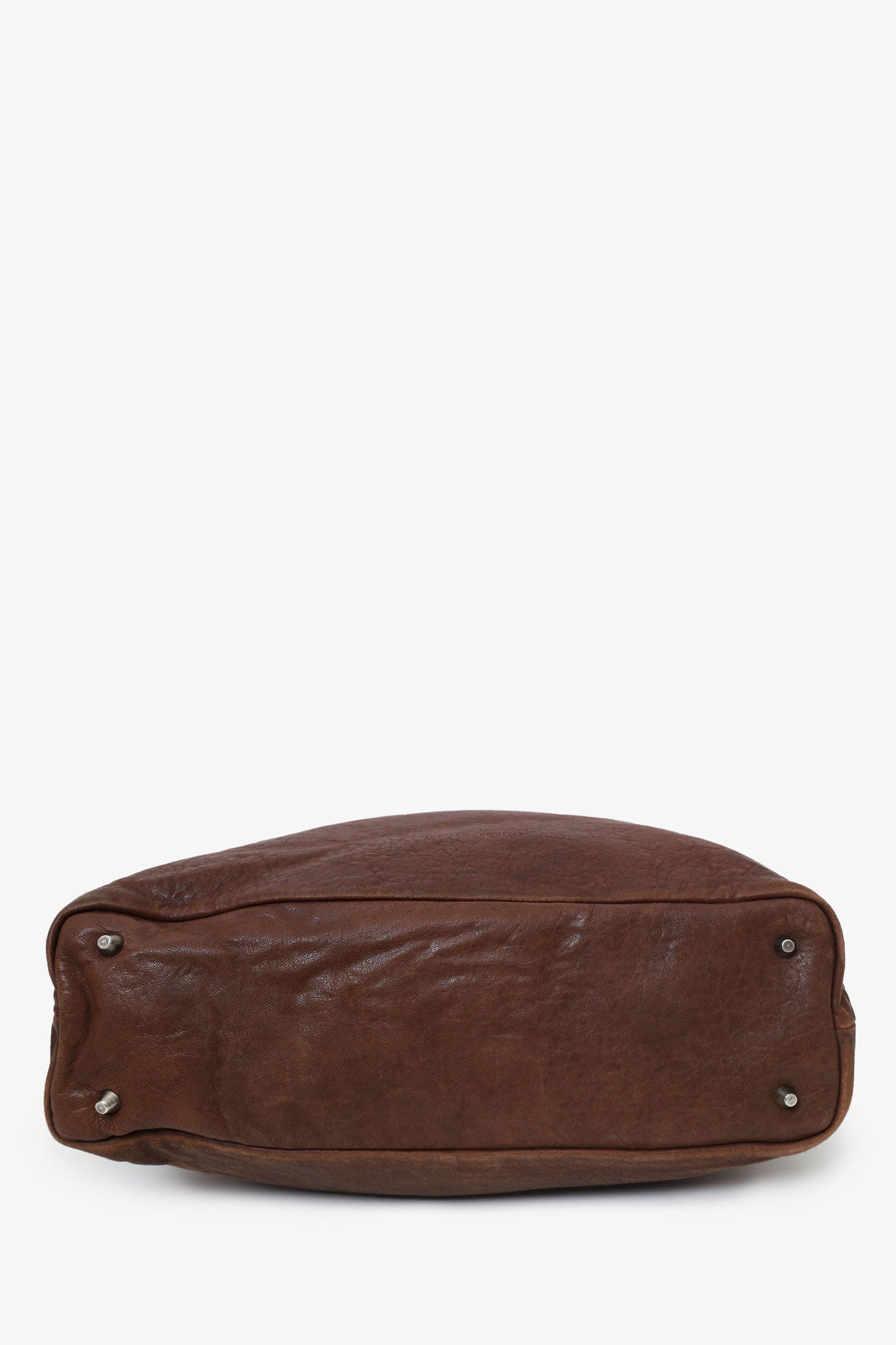 Brunello Cucinelli Brown Leather Shearling Trim Tote