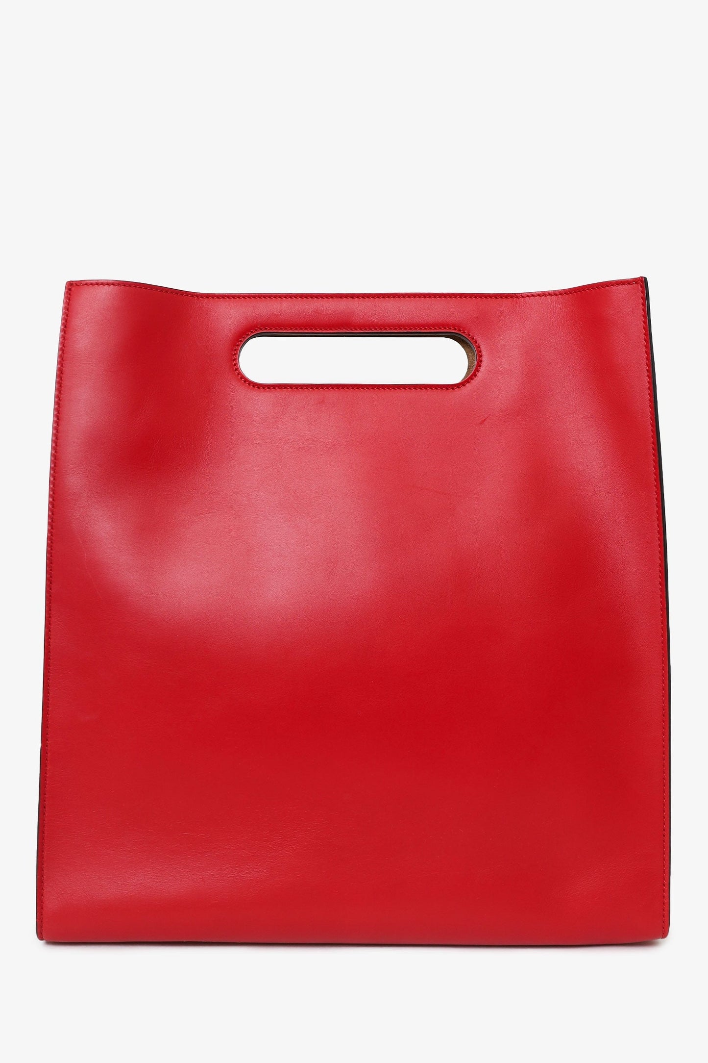 Gucci Red Leather XL Tote Bag with Strap