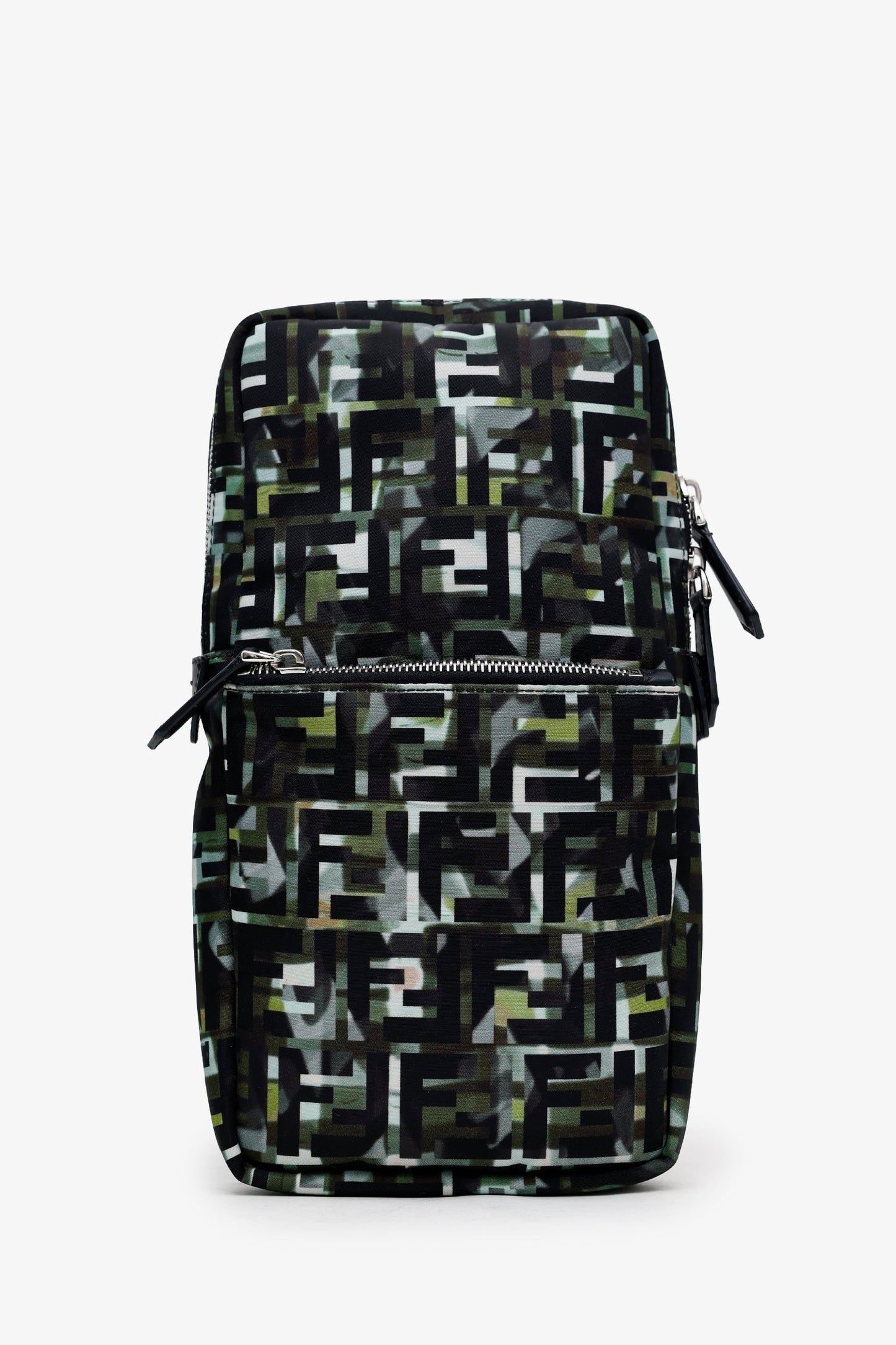 Fendi Green Nylon CamouFF Sling Crossbody Messenger Bag