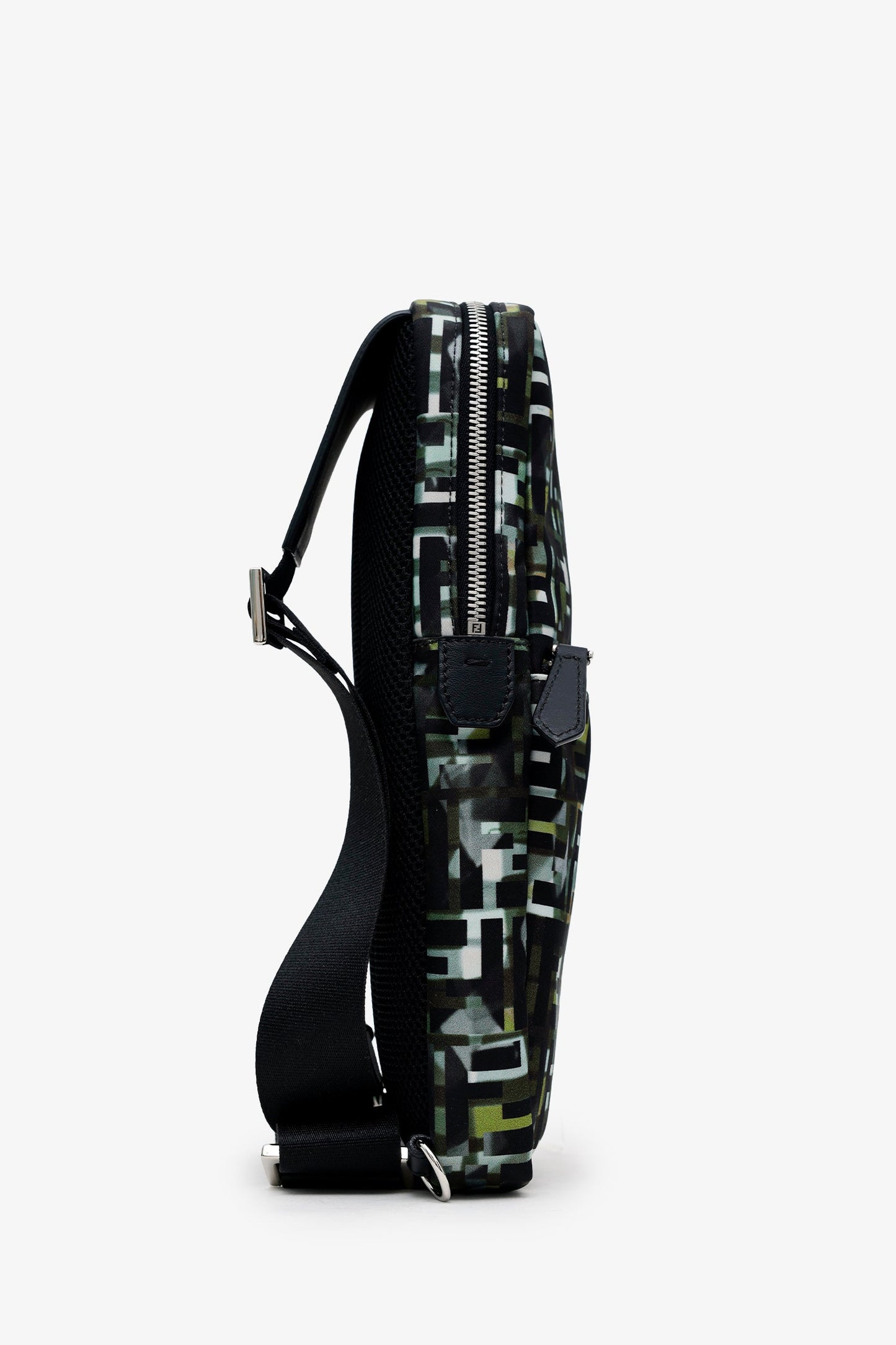 Fendi Green Nylon CamouFF Sling Crossbody Messenger Bag