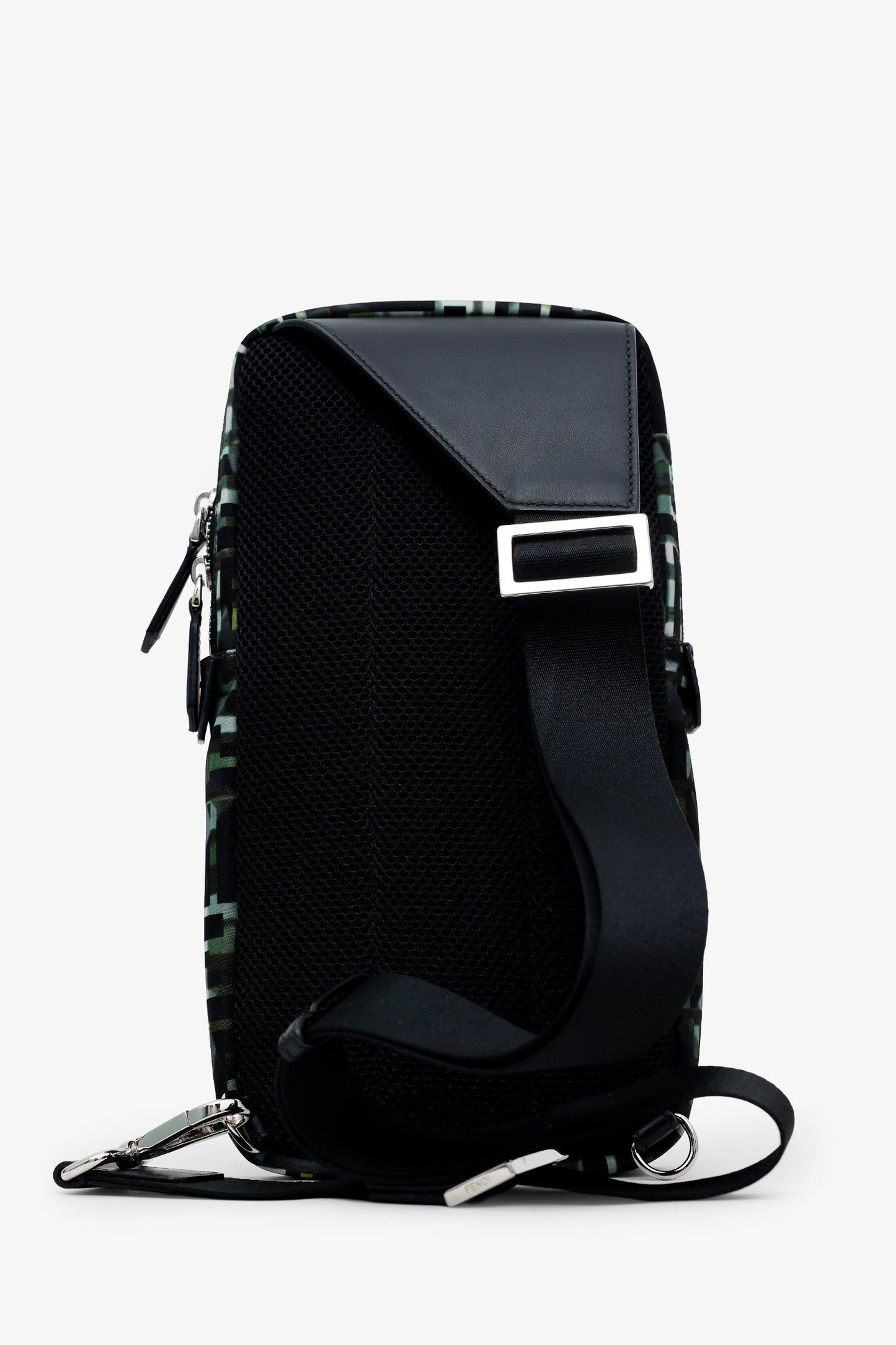 Fendi Green Nylon CamouFF Sling Crossbody Messenger Bag