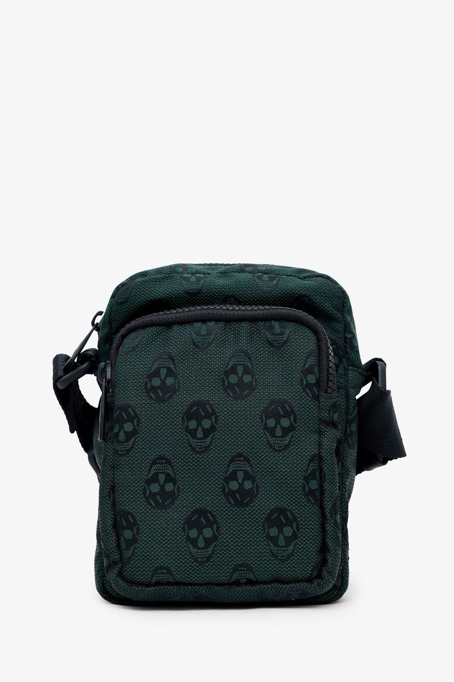 Alexander McQueen Green/Black Canvas Skull Messenger Bag
