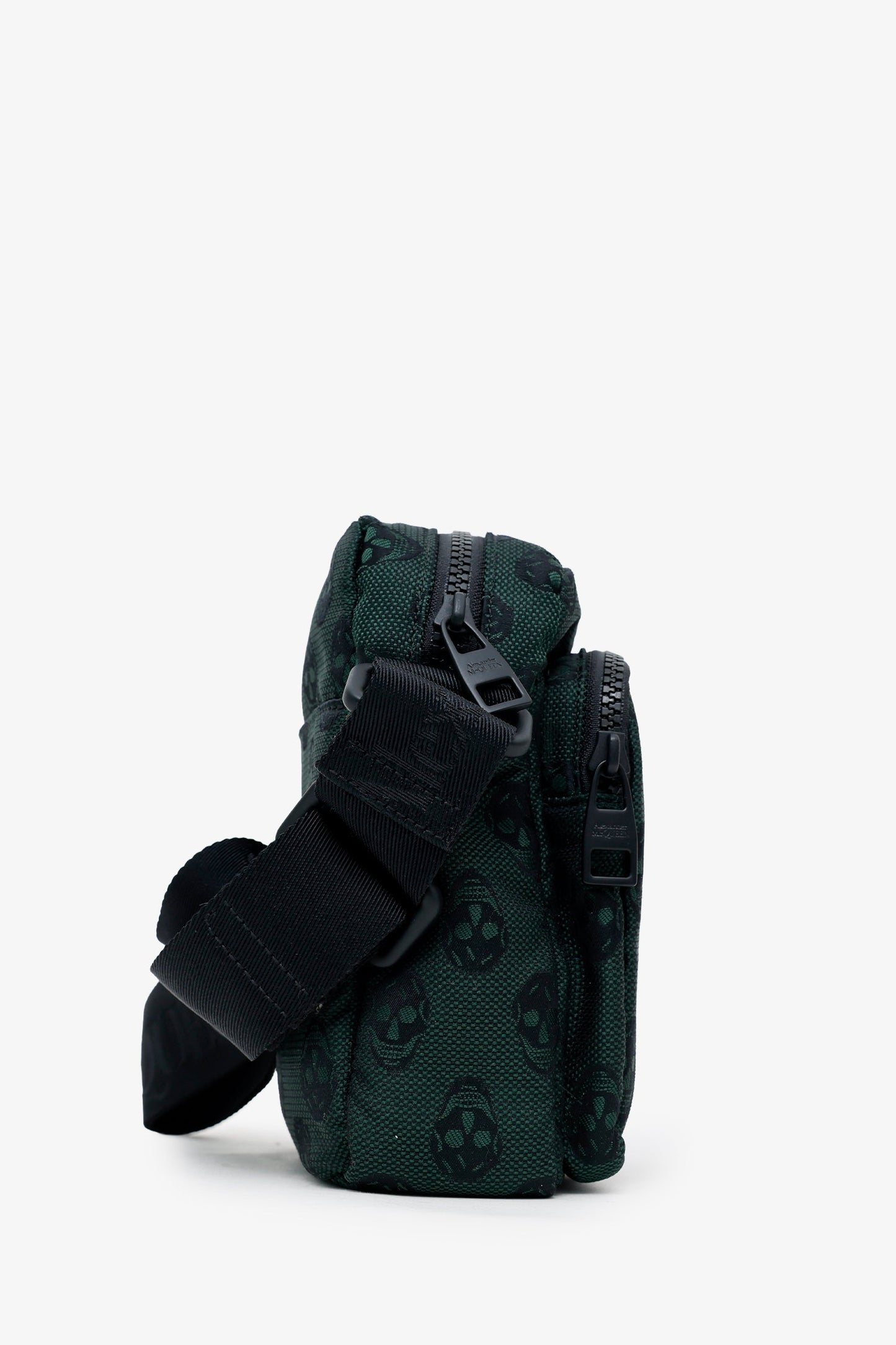 Alexander McQueen Green/Black Canvas Skull Messenger Bag