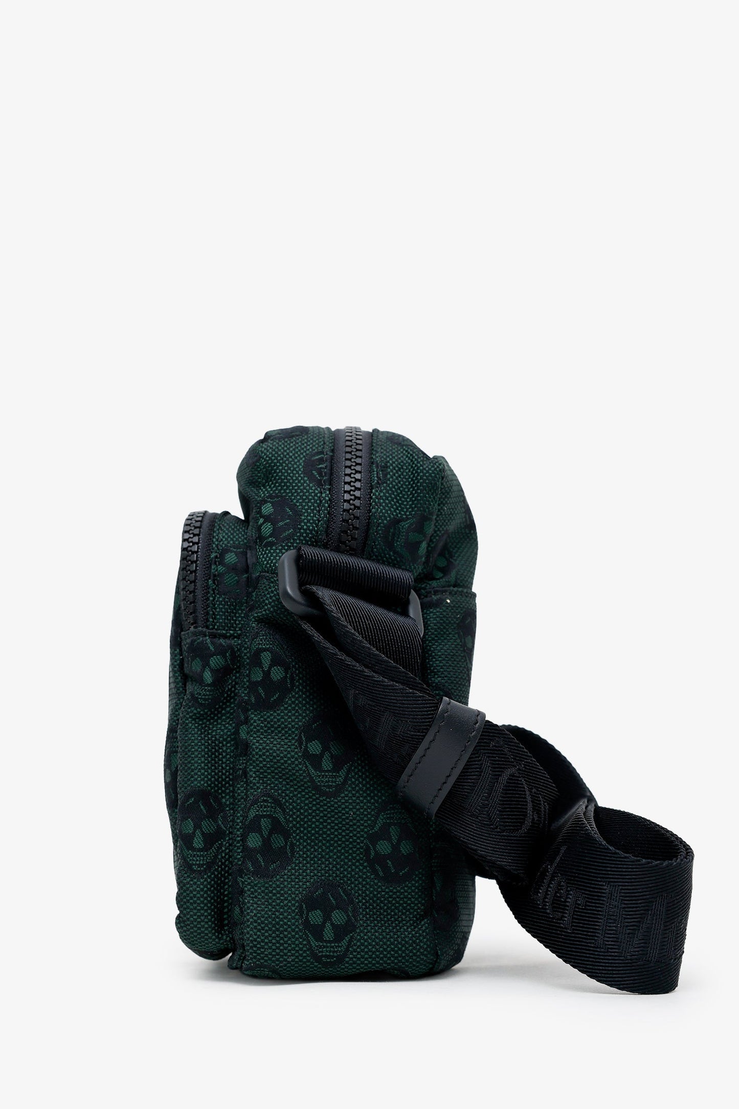 Alexander McQueen Green/Black Canvas Skull Messenger Bag