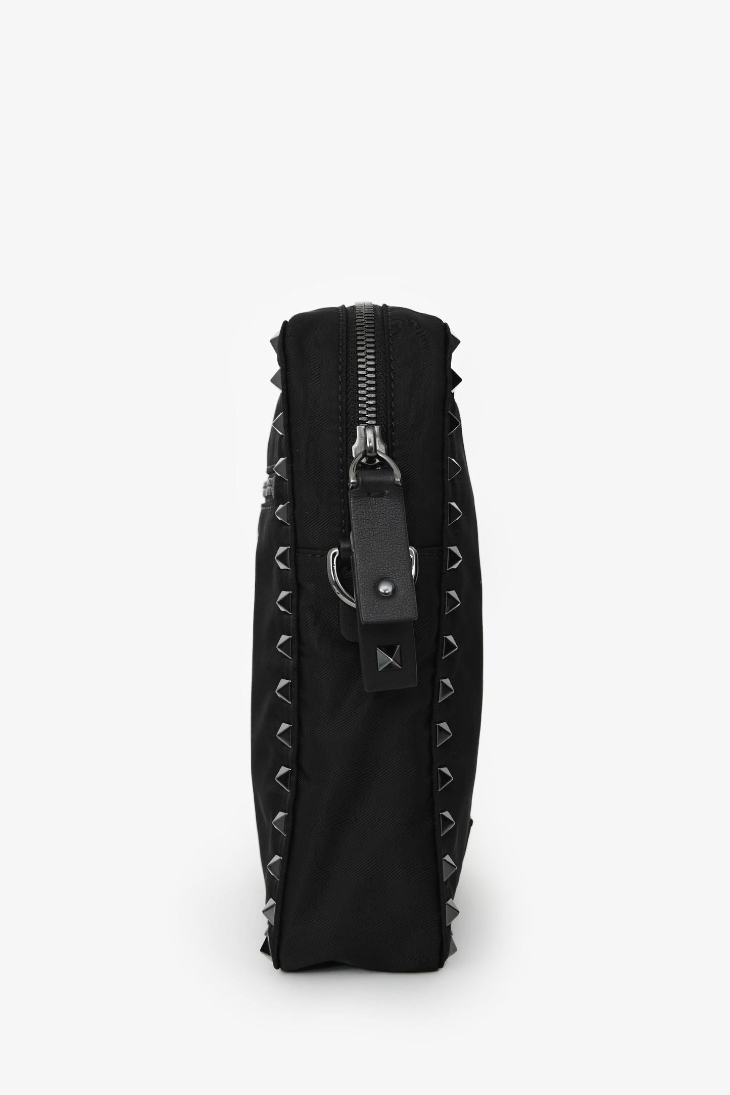 Valentino Black Nylon Rockstud Messenger Bag