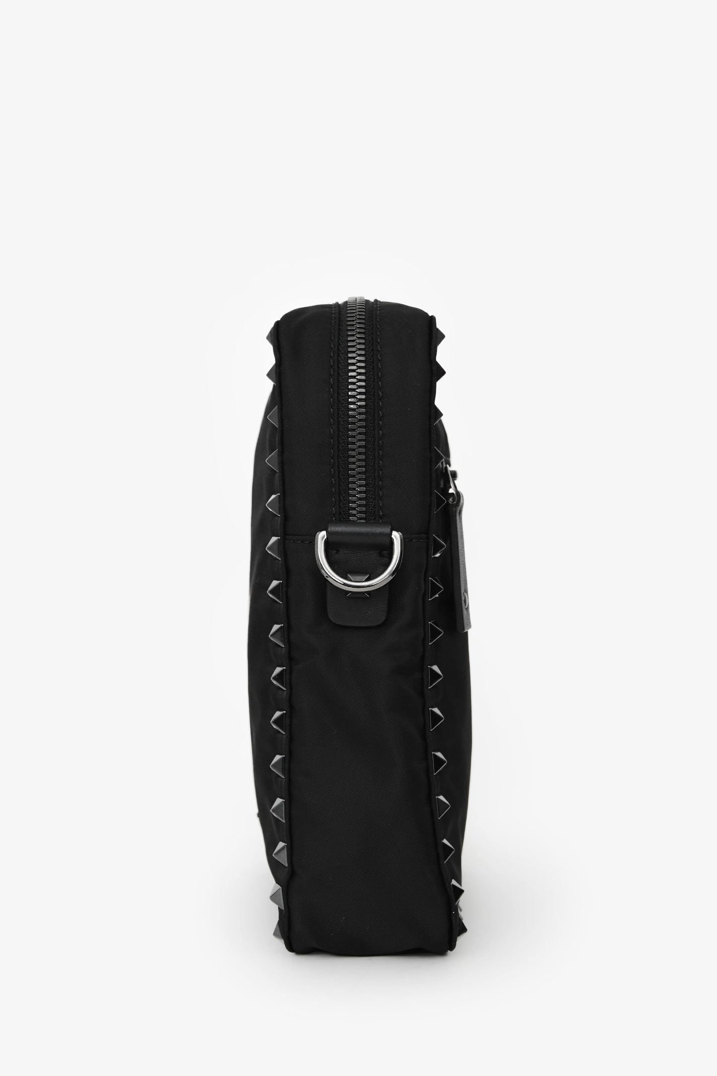 Valentino Black Nylon Rockstud Messenger Bag
