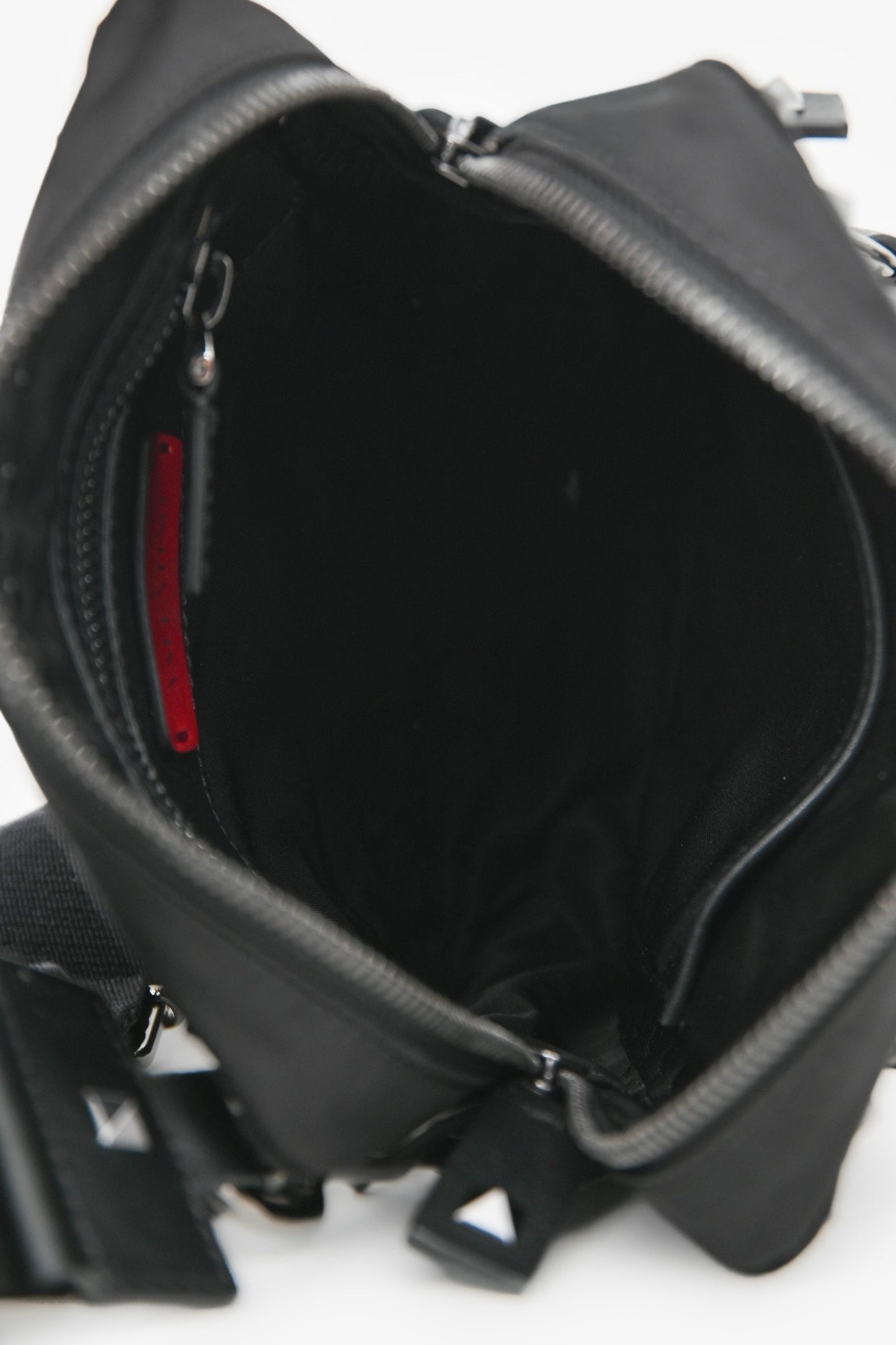 Valentino Black Nylon Rockstud Messenger Bag