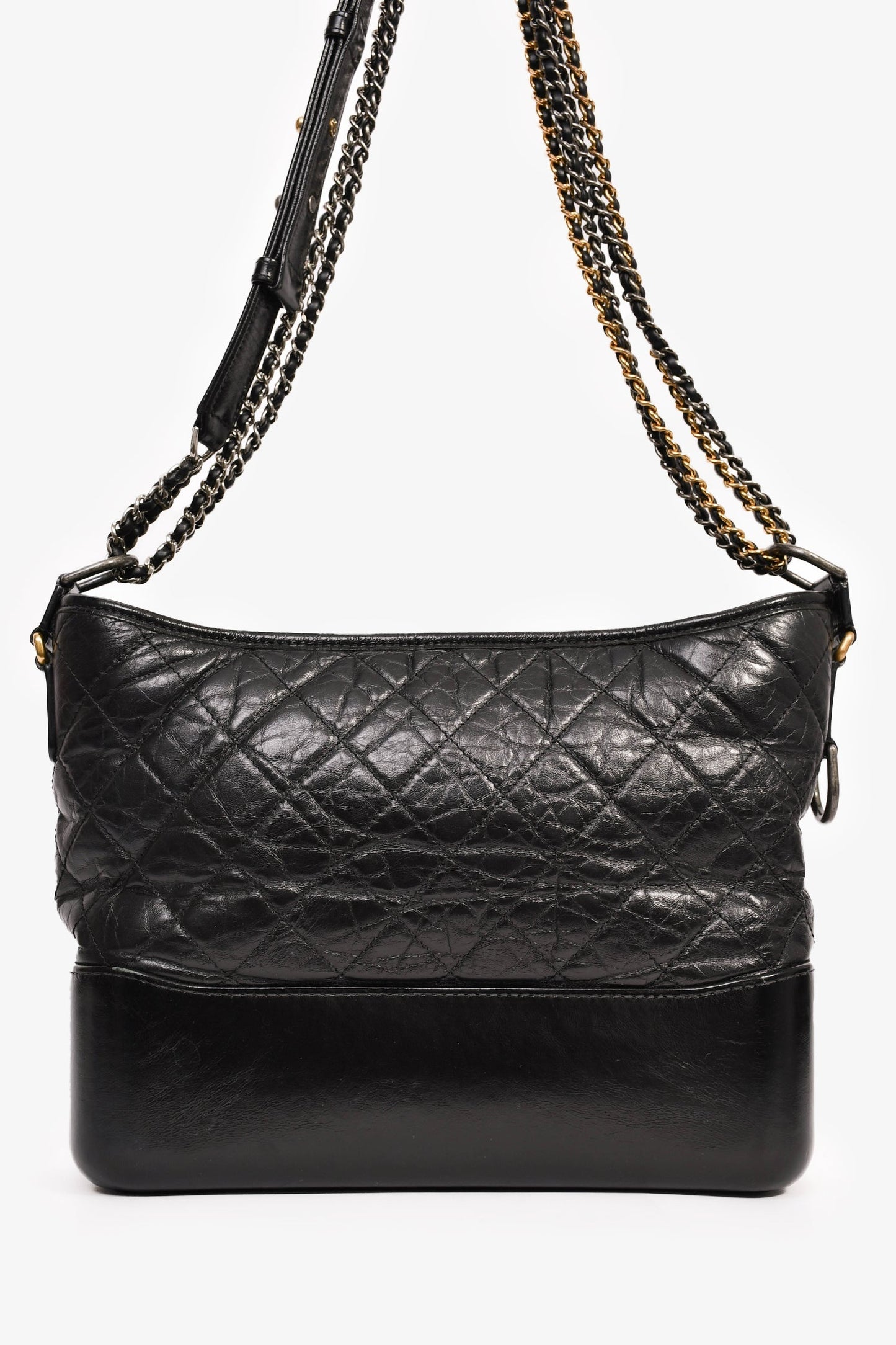 Chanel™ 2017/18 Black Aged Calfskin Medium Gabrielle Hobo