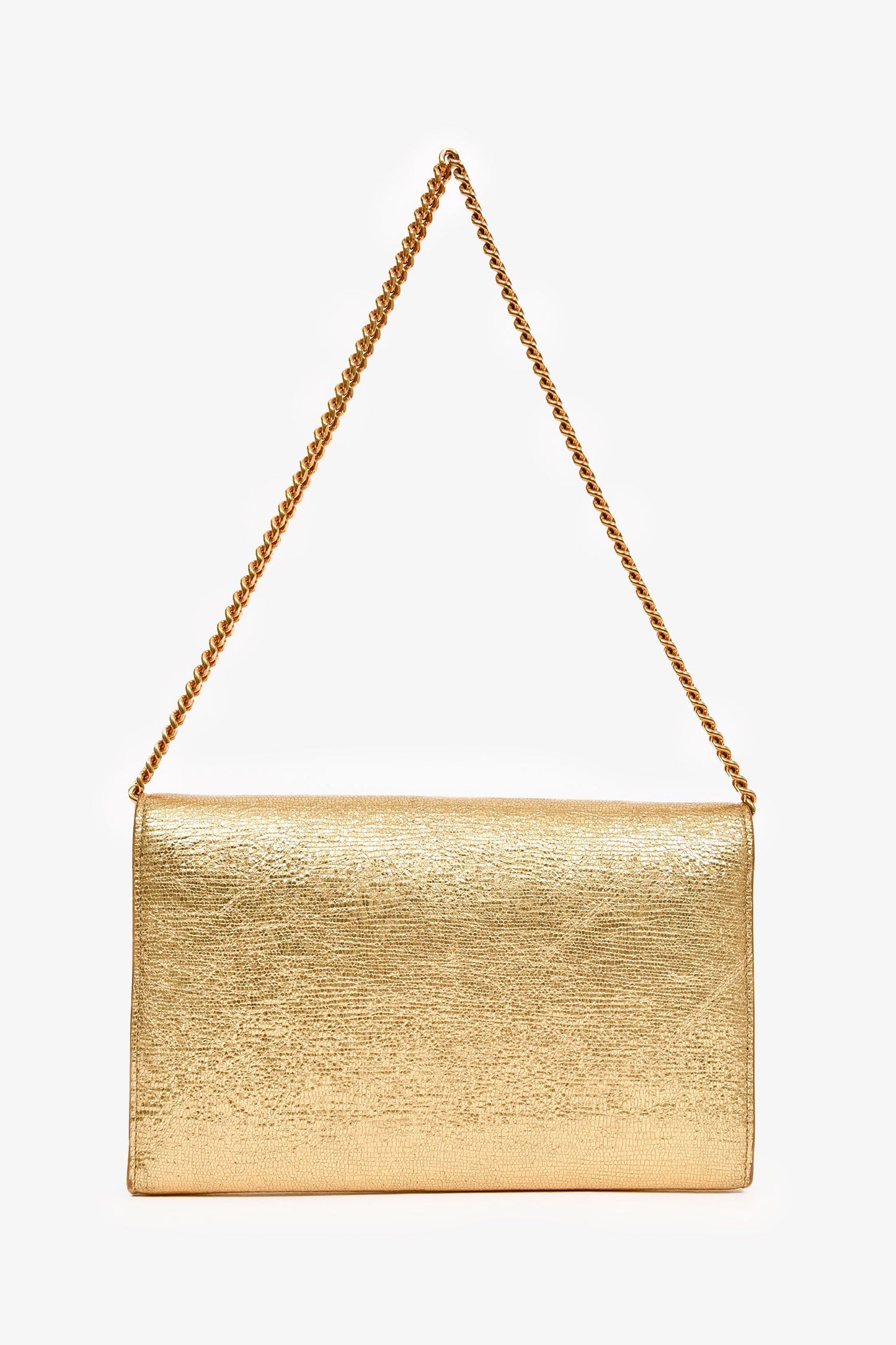 Saint Laurent Gold Metallic Wallet on Chain