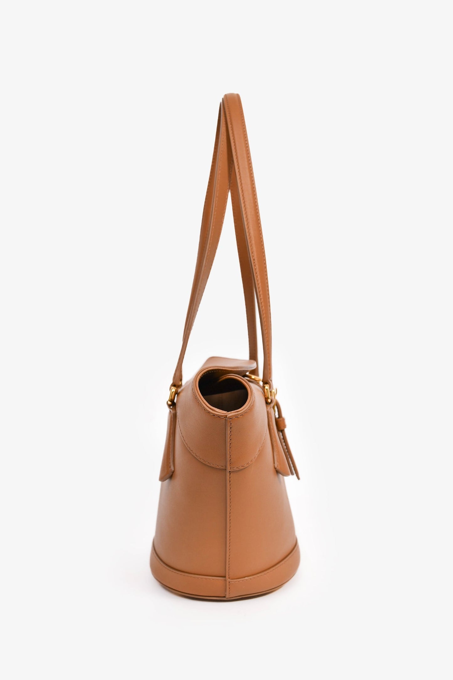 Dolce & Gabbana Brown Leather Capri Coffa Bucket Bag