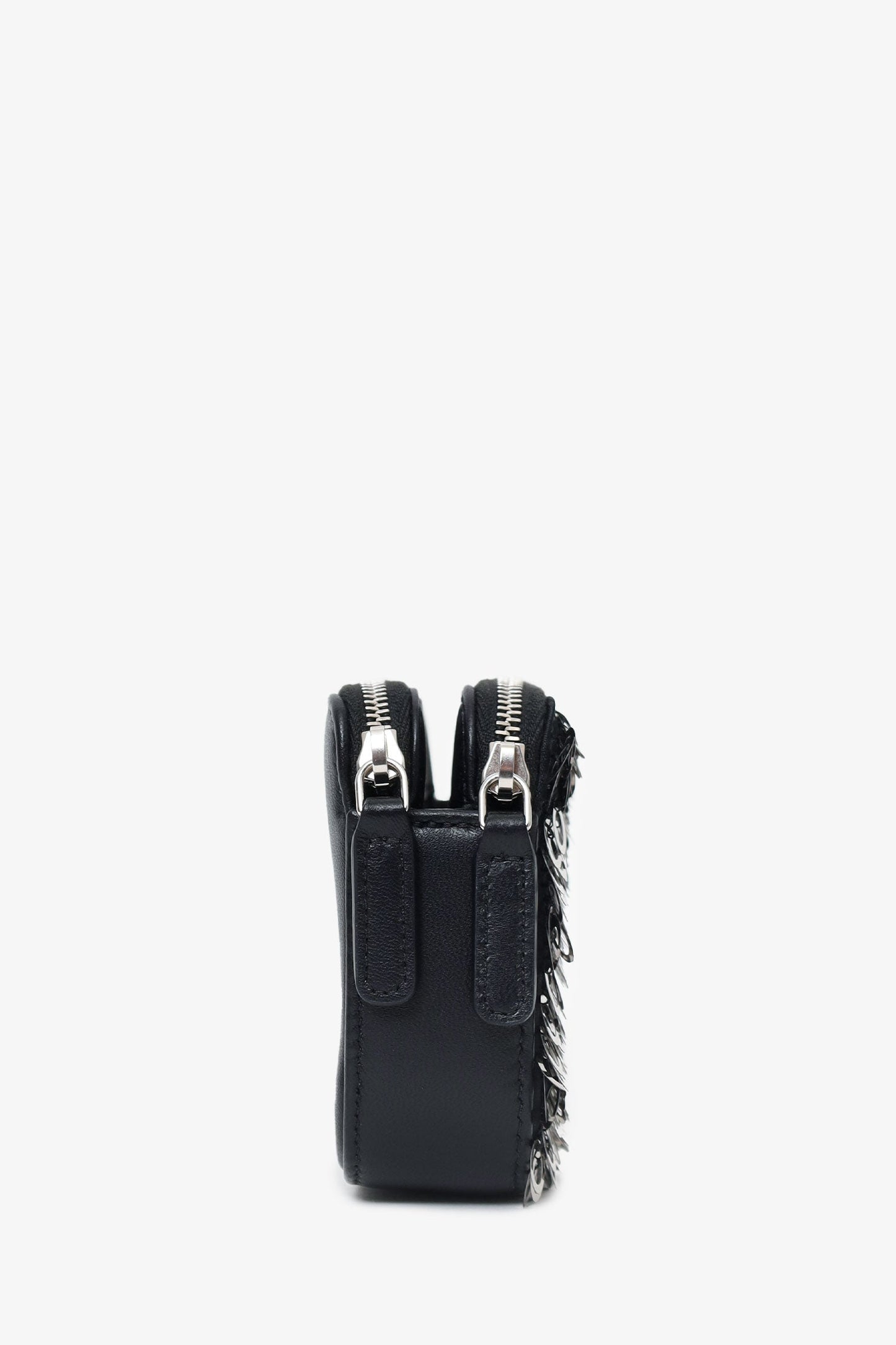 Chanel™ Black Sequin Double Zip Clutch