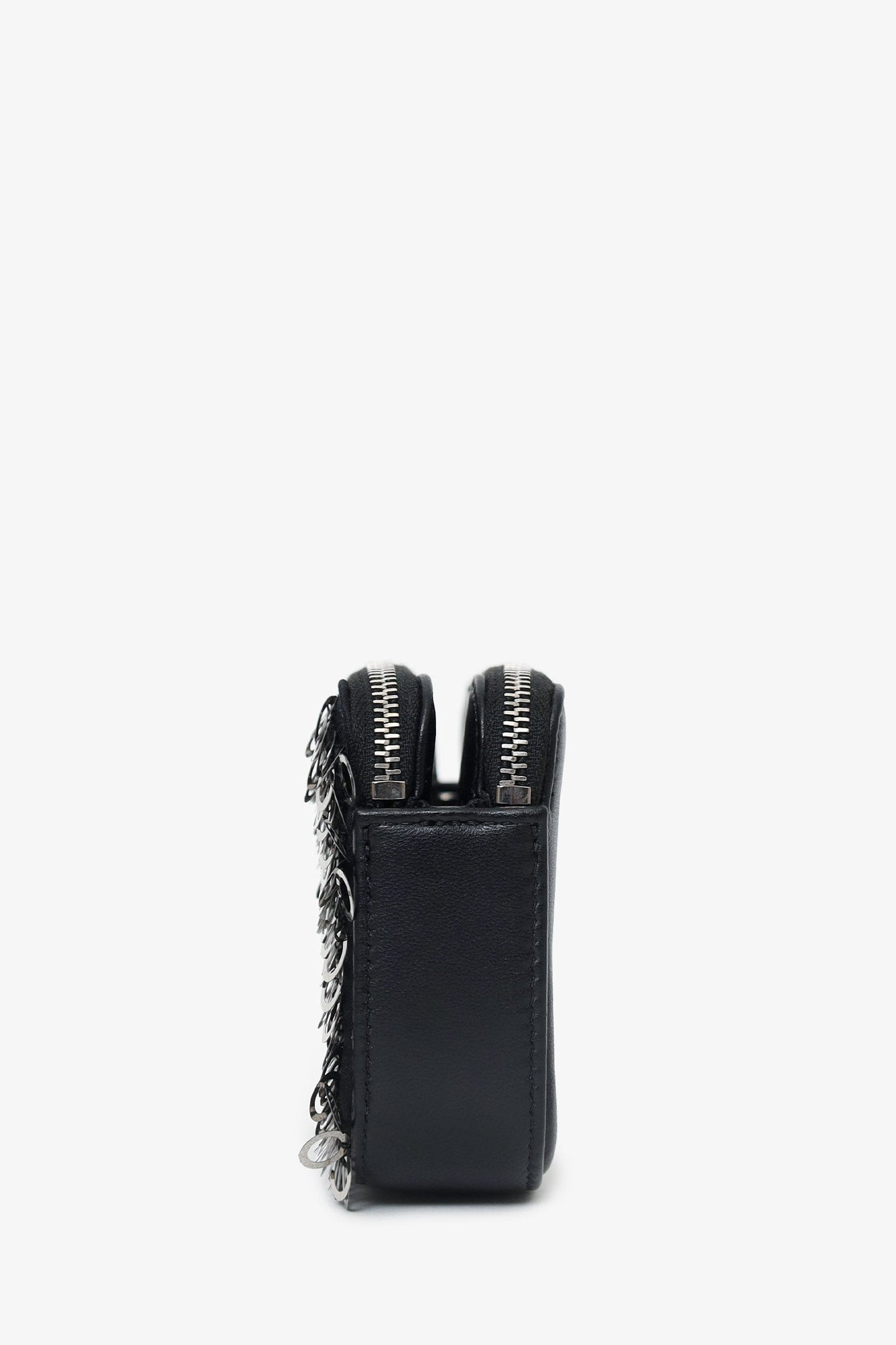 Chanel™ Black Sequin Double Zip Clutch