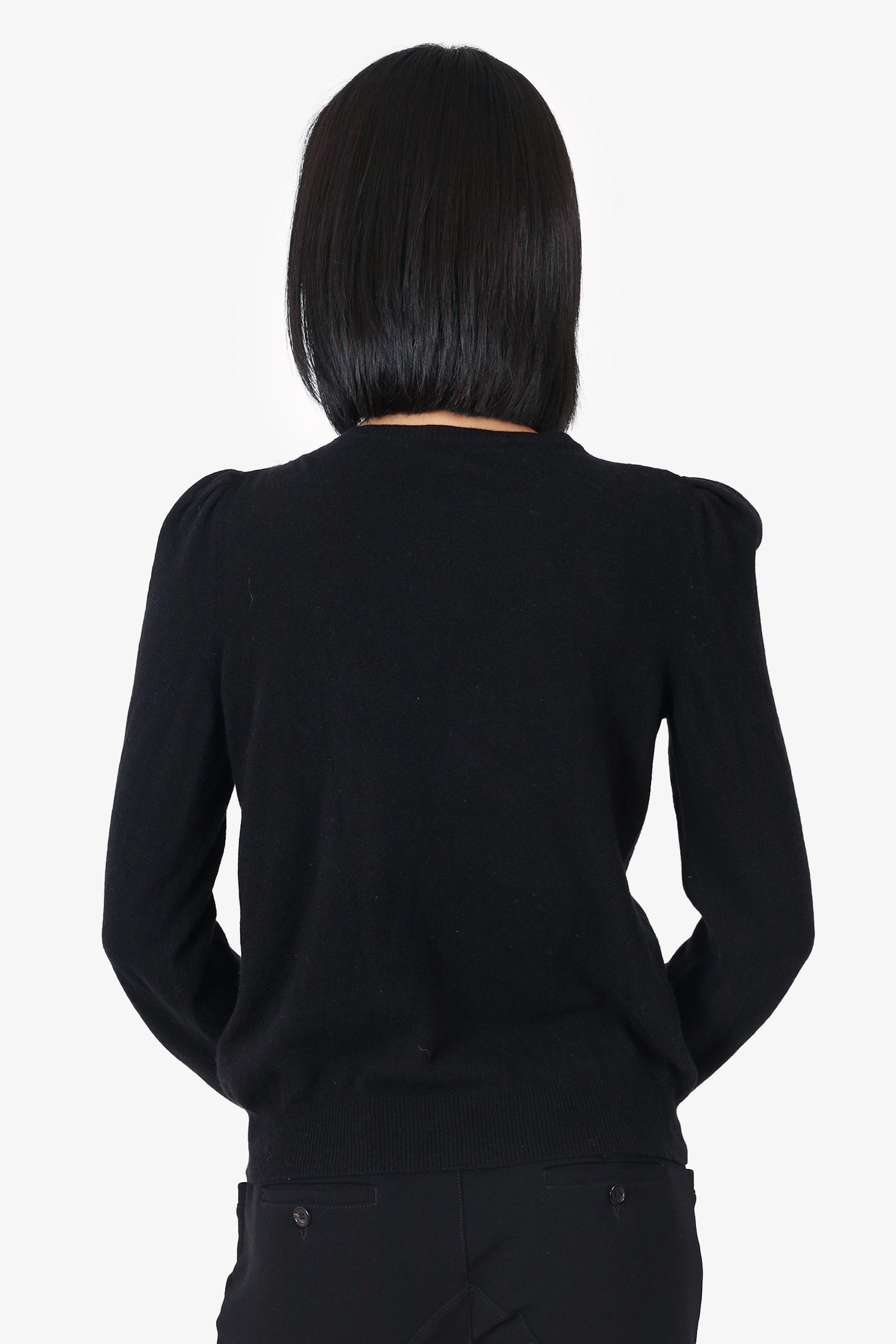 Gucci Black Wool Pearl Neck Sweater Size M
