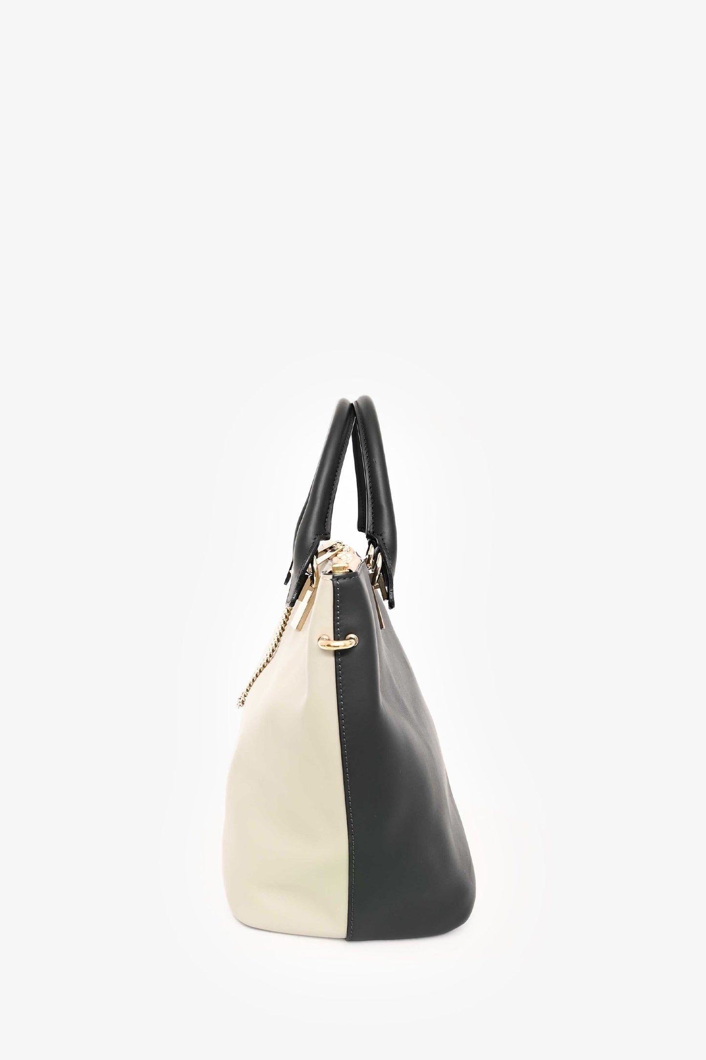 Chloe 2014 Black/Light Grey Leather Baylee Tote with Strap
