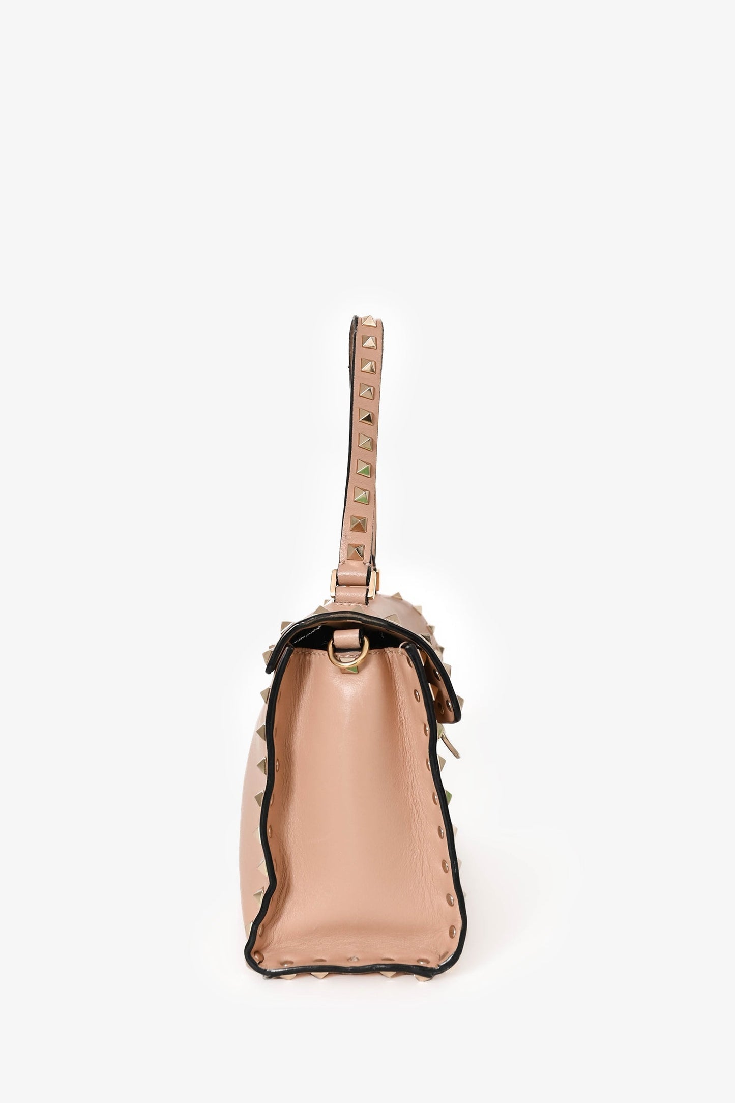 Valentino Blush Leather Rockstud Top Handle Bag (As Is)