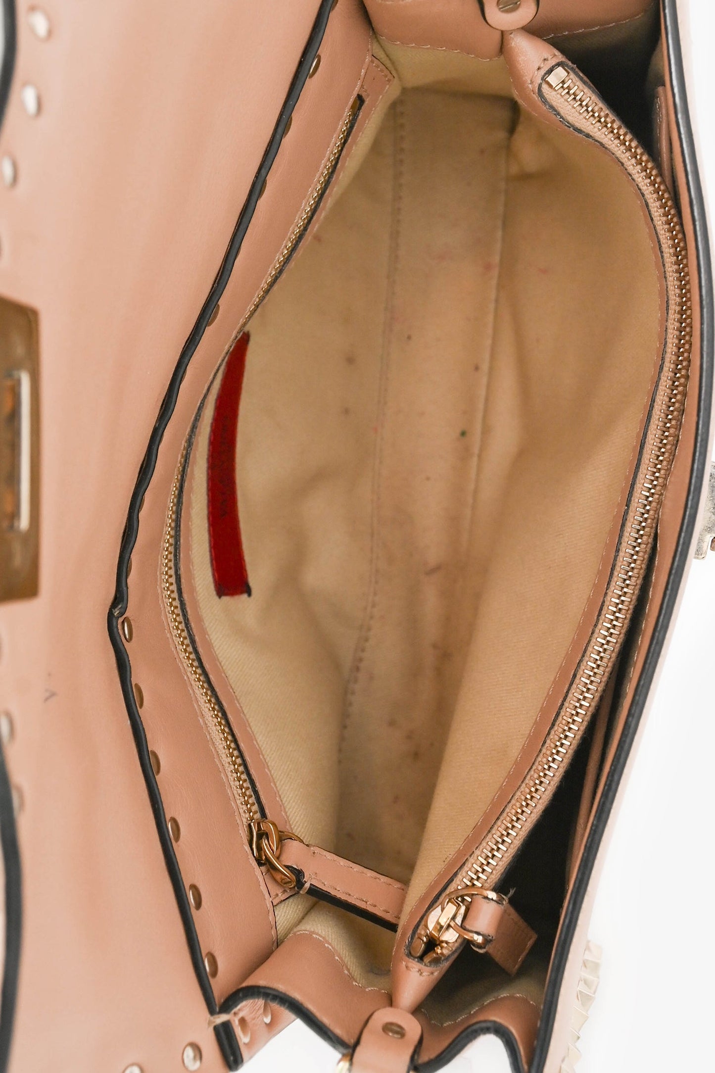 Valentino Blush Leather Rockstud Top Handle Bag (As Is)