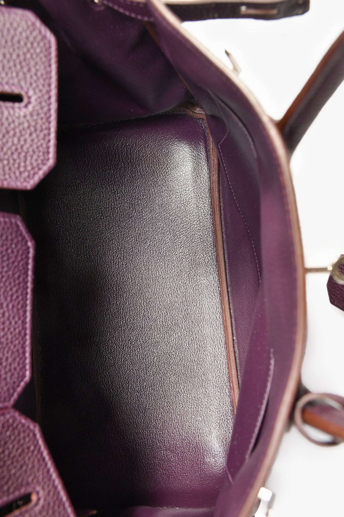 Hermes 2008 Raisin Clemence Leather Birkin 35