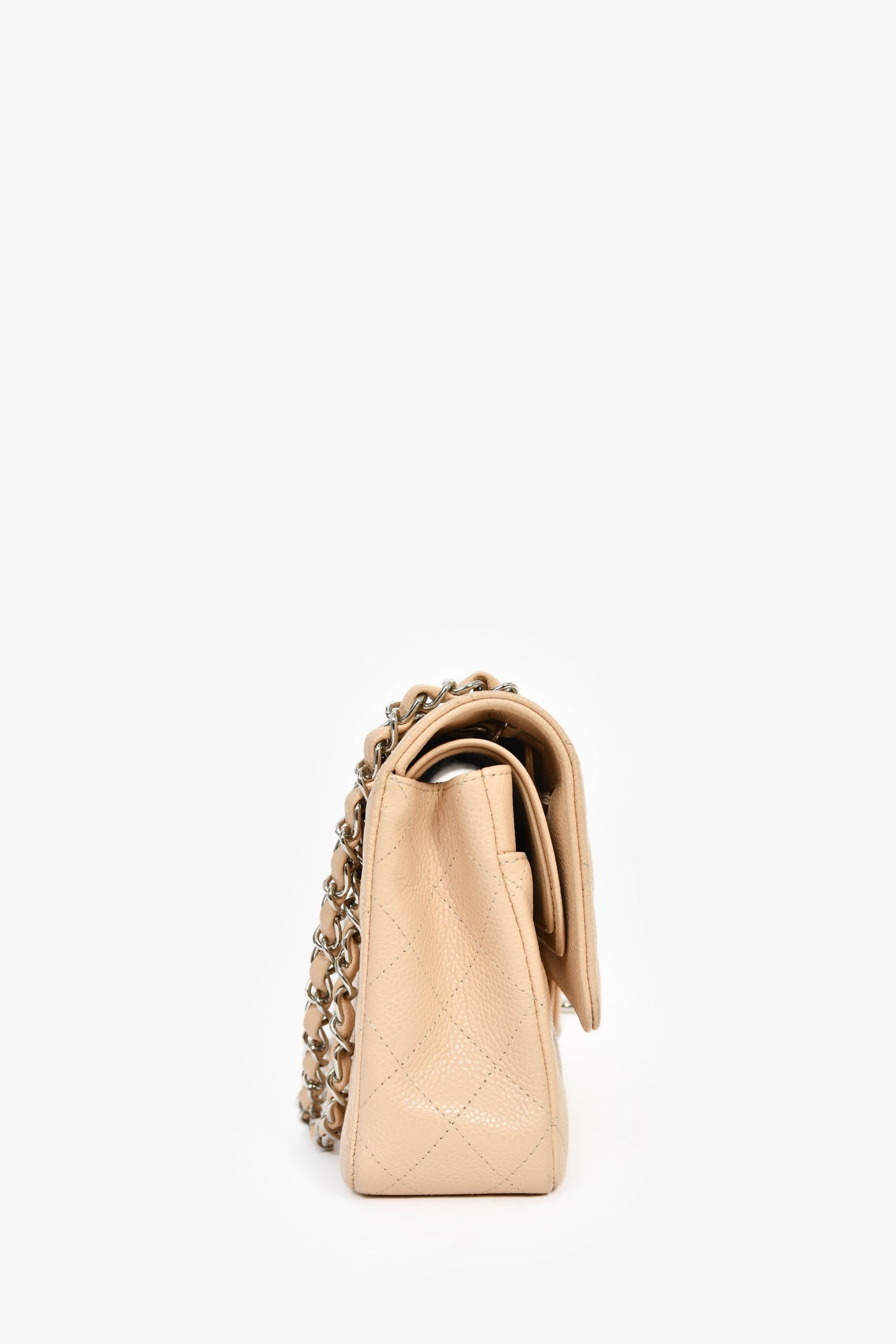 Chanel™ 2011 Beige Caviar Leather Medium Double Flap Shoulder Bag