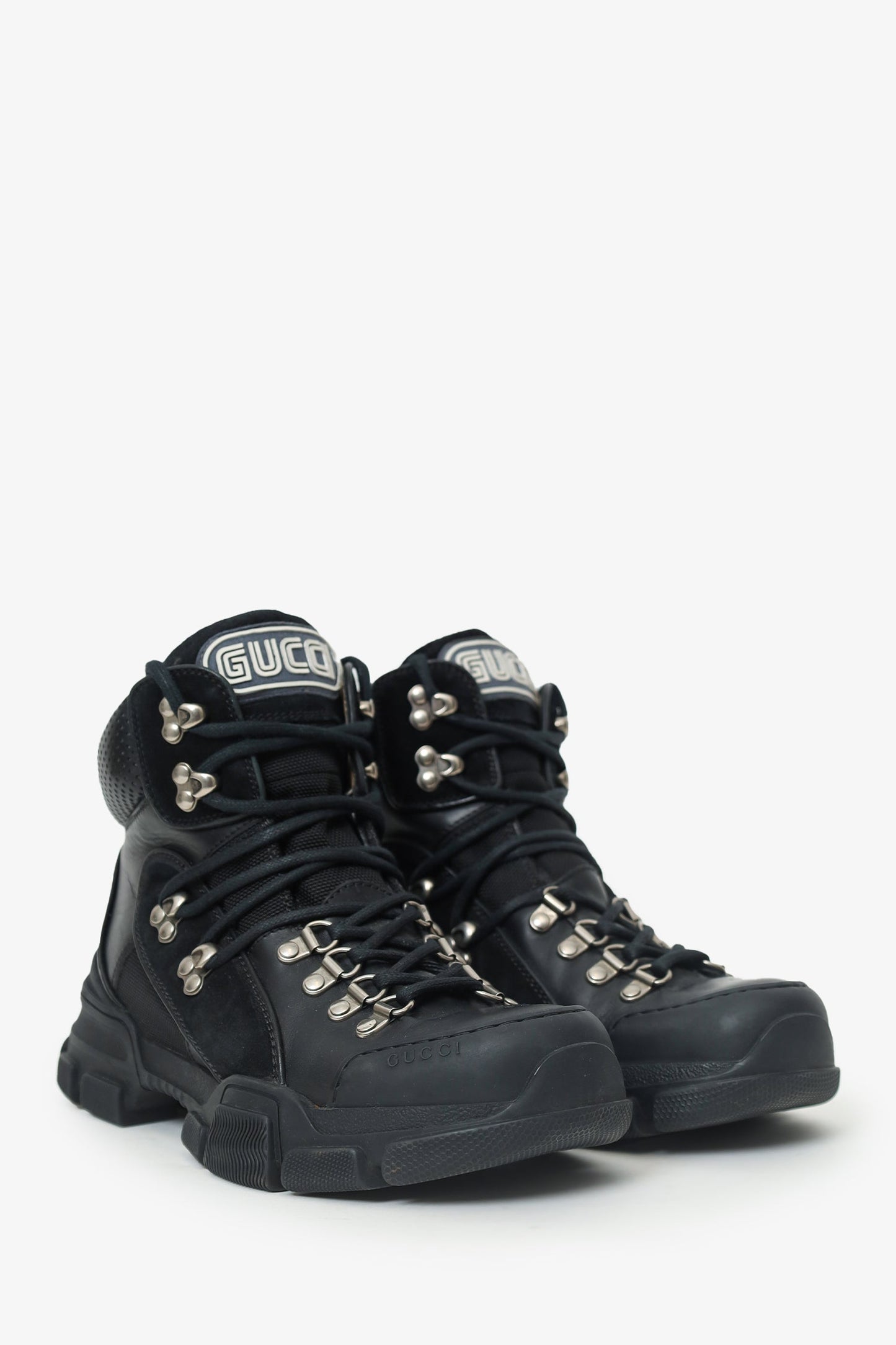 Gucci Black Flashtrek High Miliatry Boot Size 38