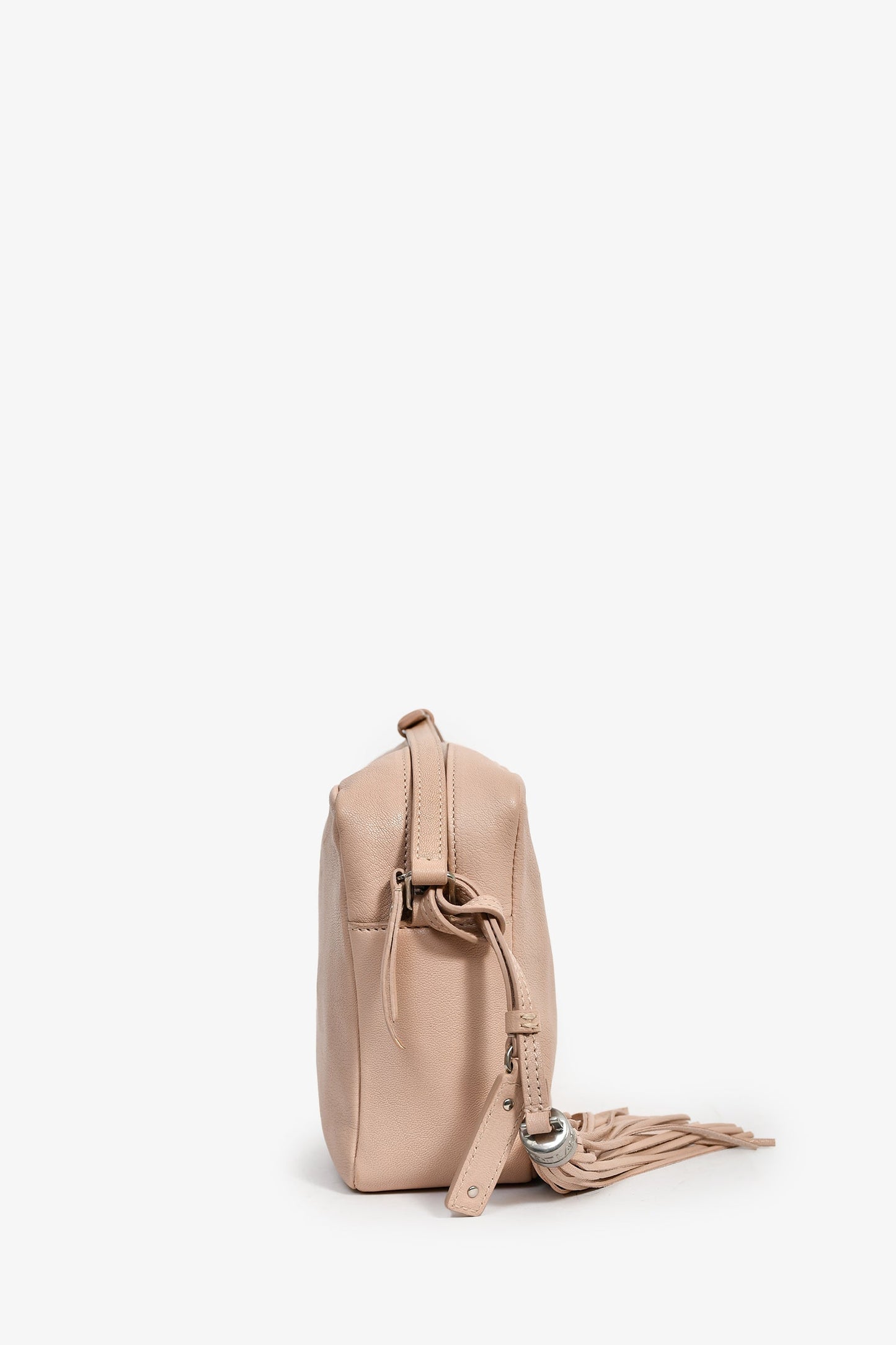 Saint Laurent 2017 Blush Pink Leather Tassel Camera Crossbody
