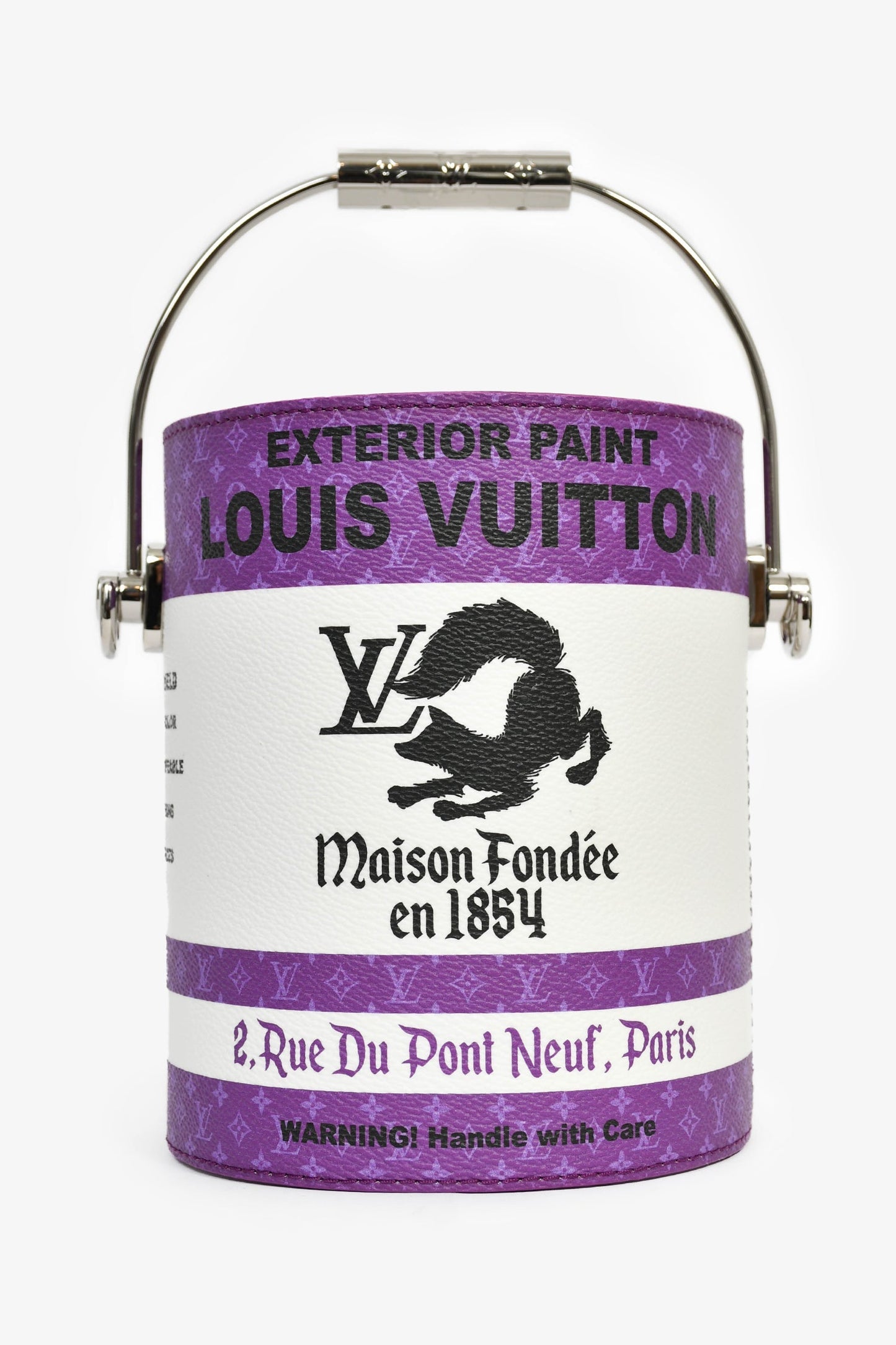 Louis Vuitton Purple/White Paint Can Bag with Strap