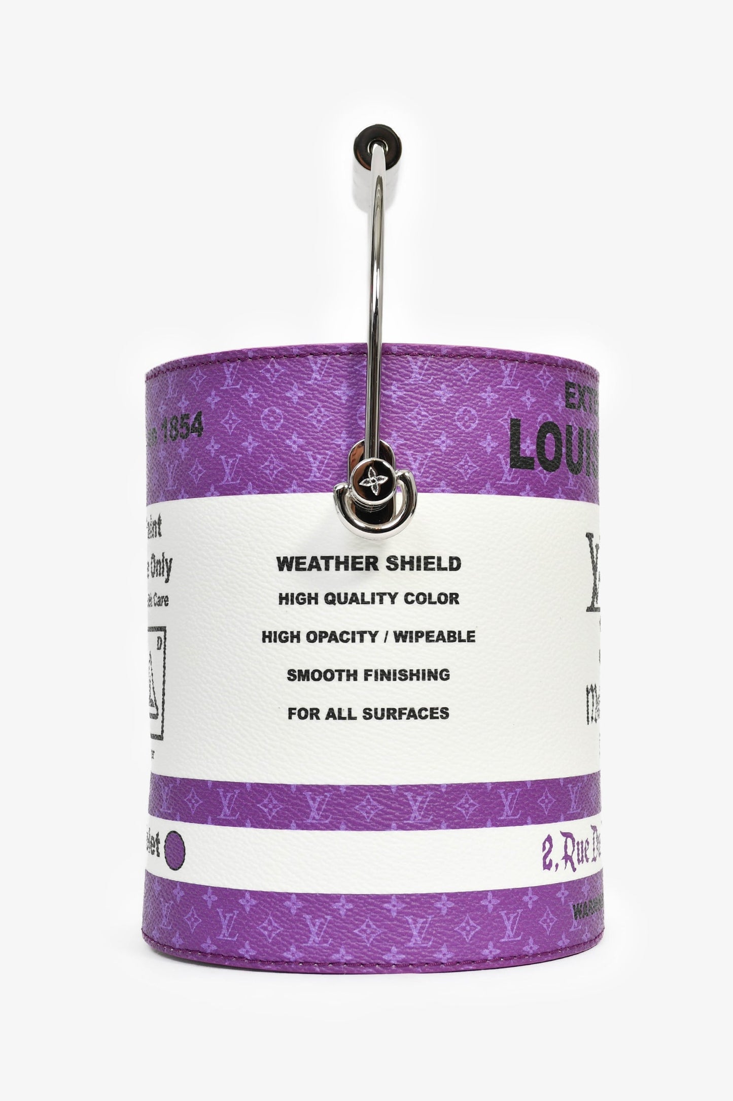Louis Vuitton Purple/White Paint Can Bag with Strap