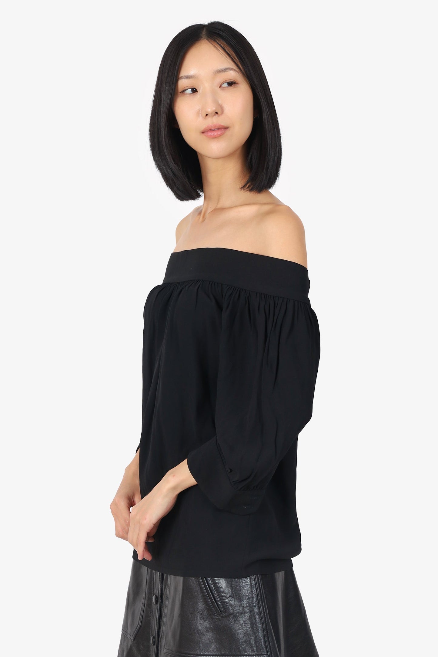 Gucci Black Scoop Neck Top Size 38