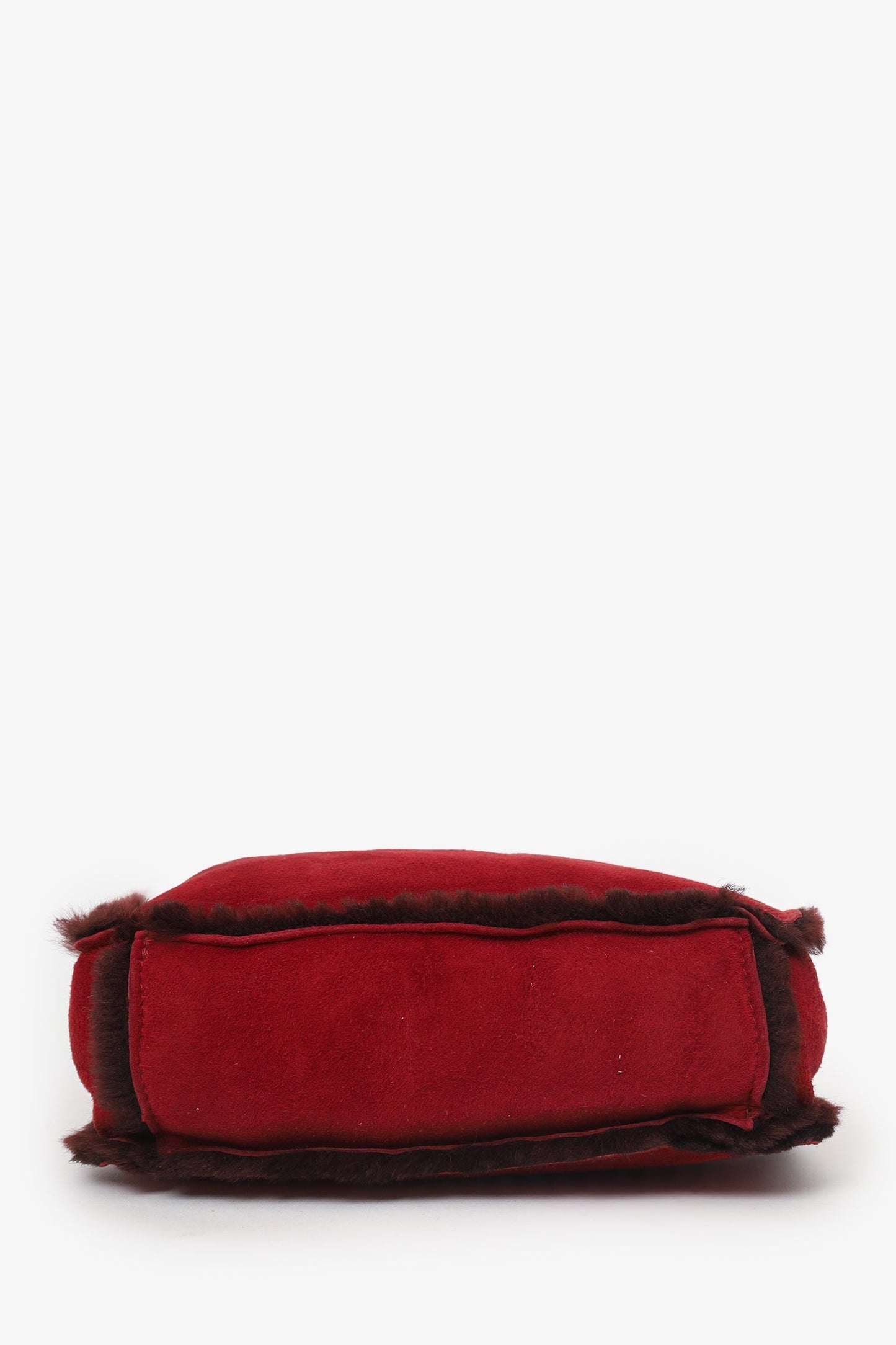 Chanel™ 1997-99 Red Suede Fur Trimmed Mini Tote