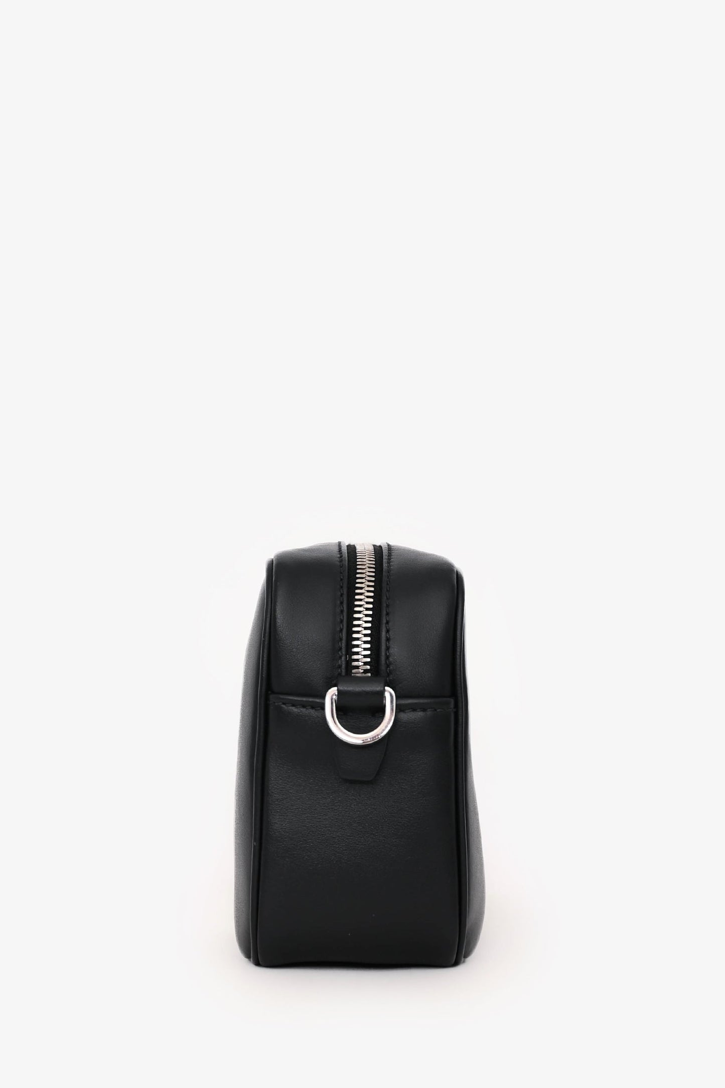 Prada Black Leather Banana Printed Camera Crossbody Bag